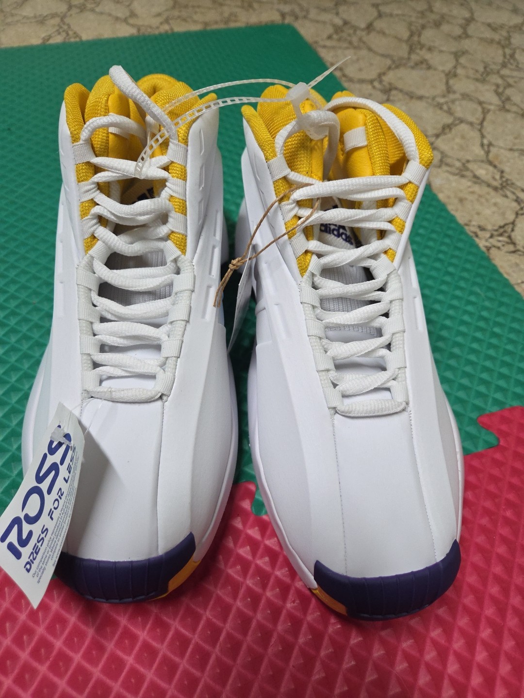 Adidas Crazy 1 Lakers Kobe Size 10 1/2 White Purple Yellow
