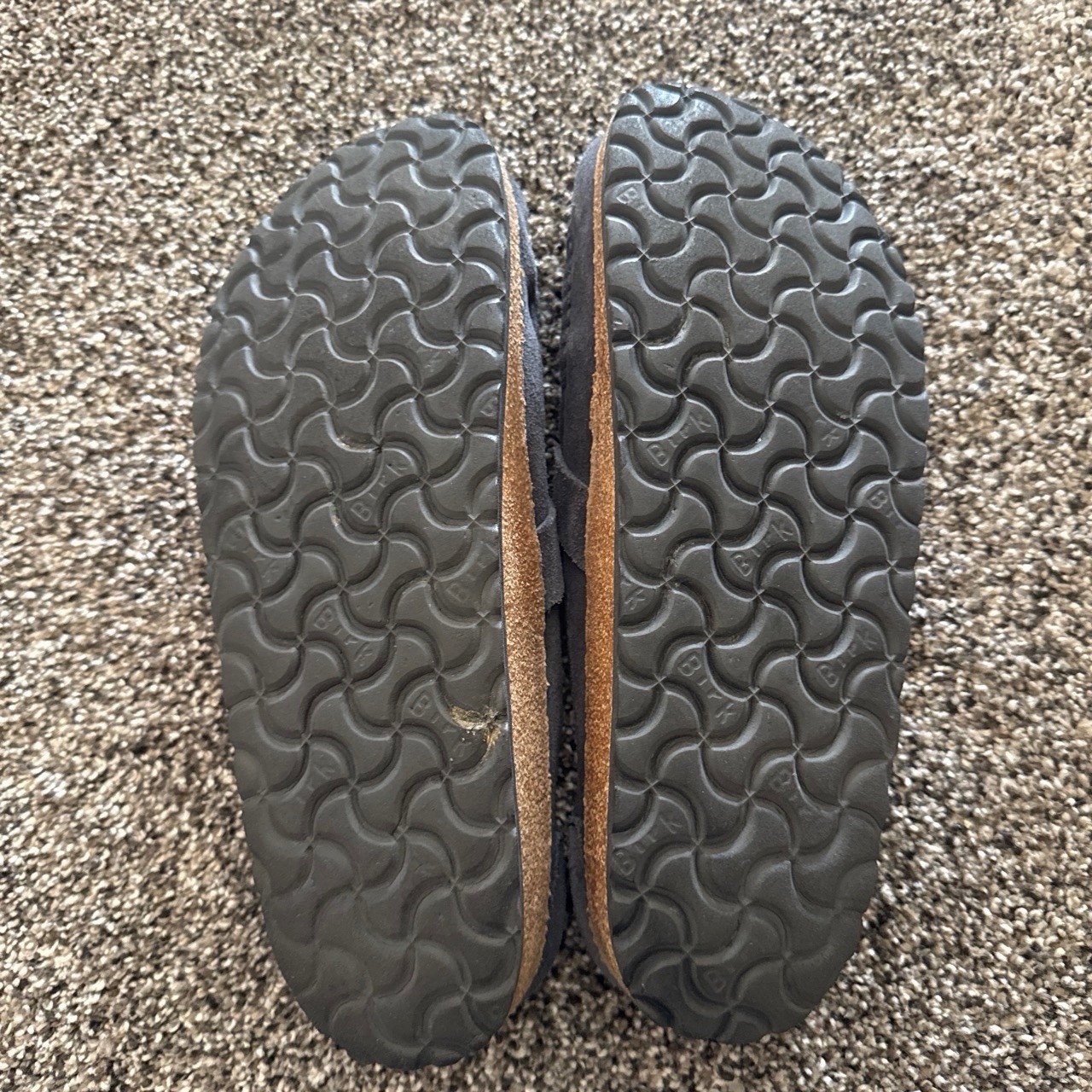 Birkenstock Boston Men’s Gray Suede Buckle Slip-On Sandals EU 41