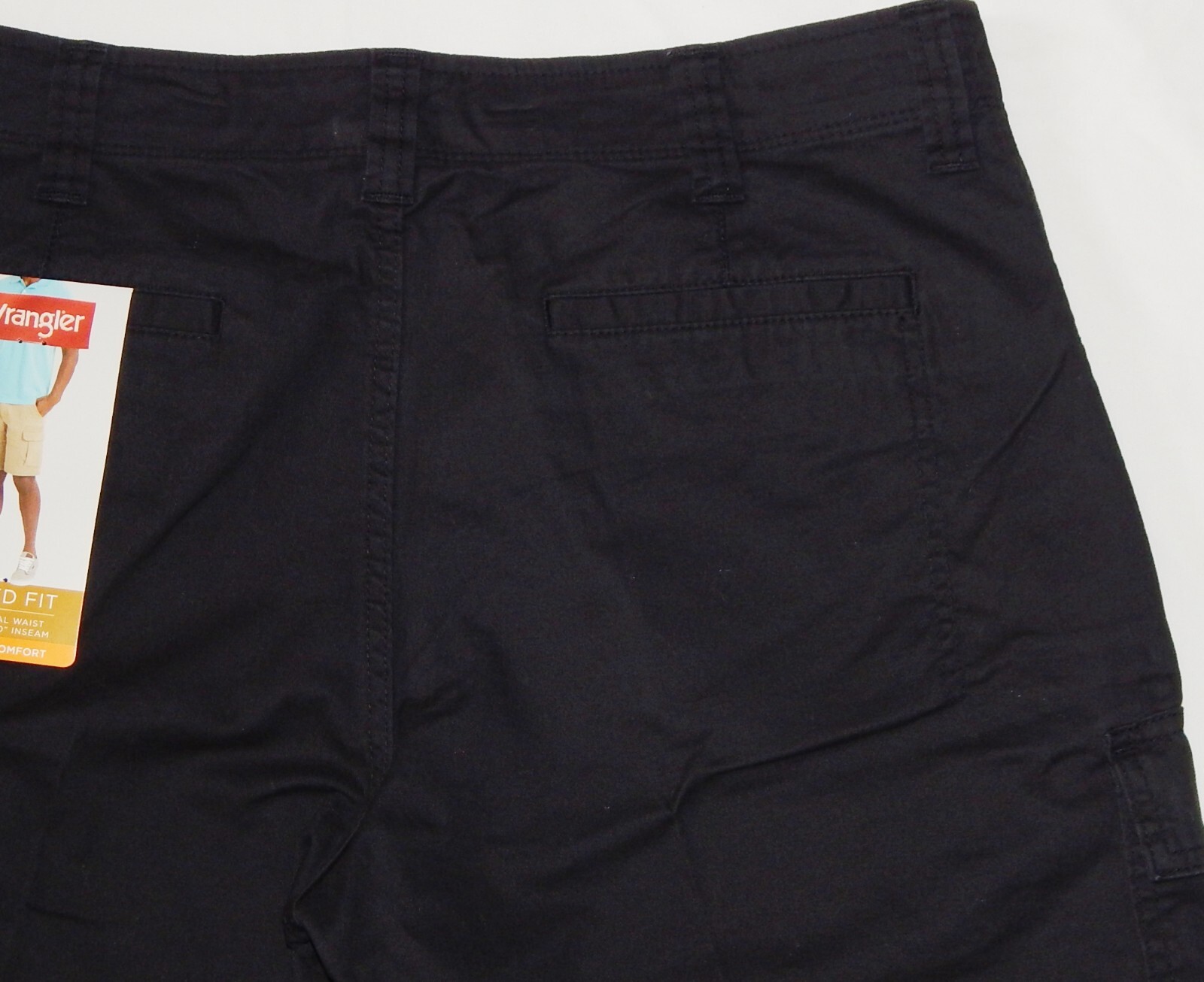 Men’s Wrangler Black Cargo Shorts w/ Stretch Relaxed Fit Tech Pocket ALL SIZES