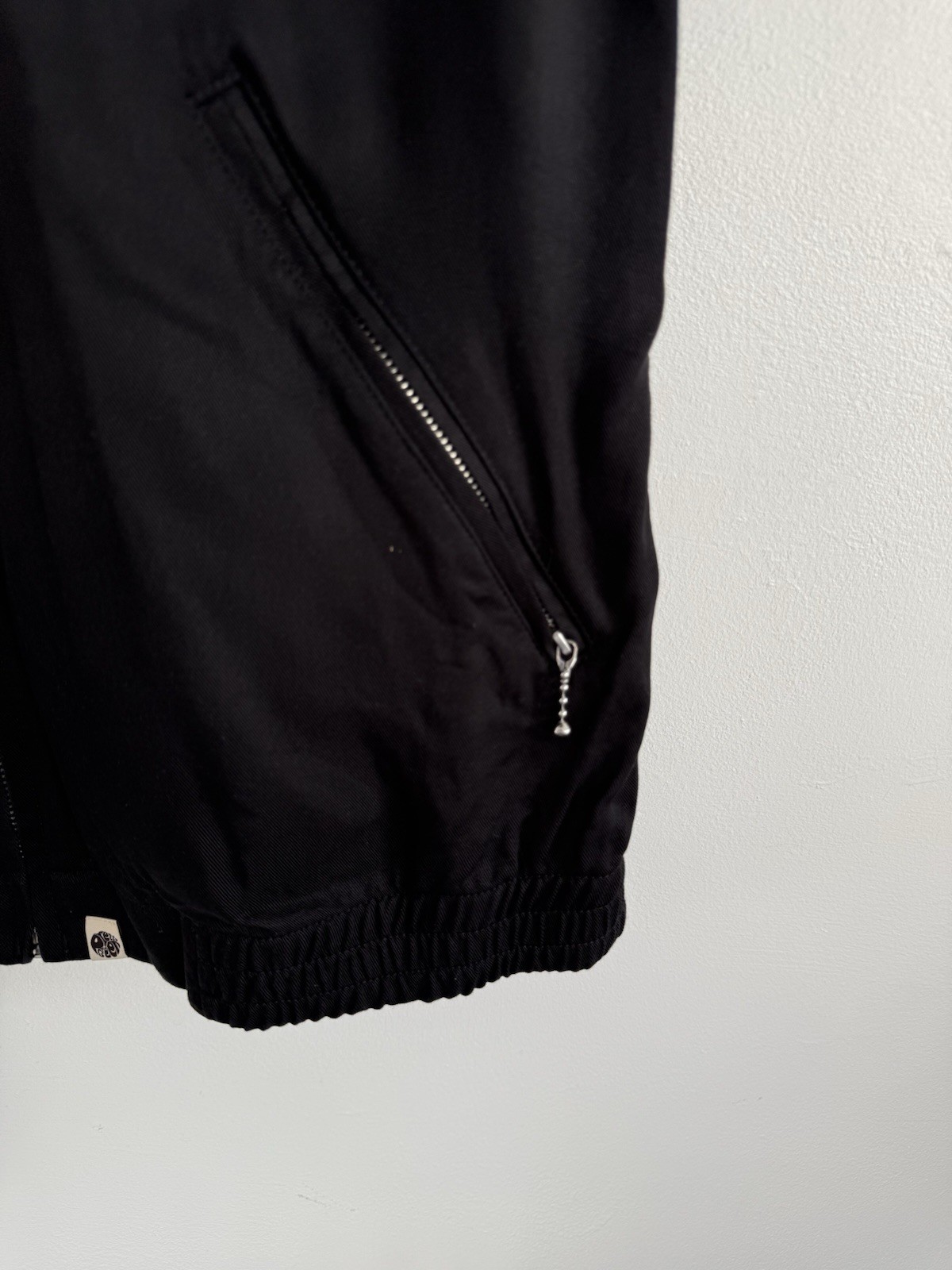Pretty Green Jacket Mens Large Black Zip Up Lyocell