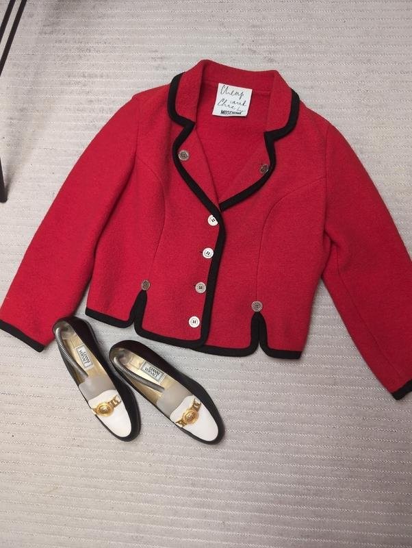 women moschino blazer black wool 34