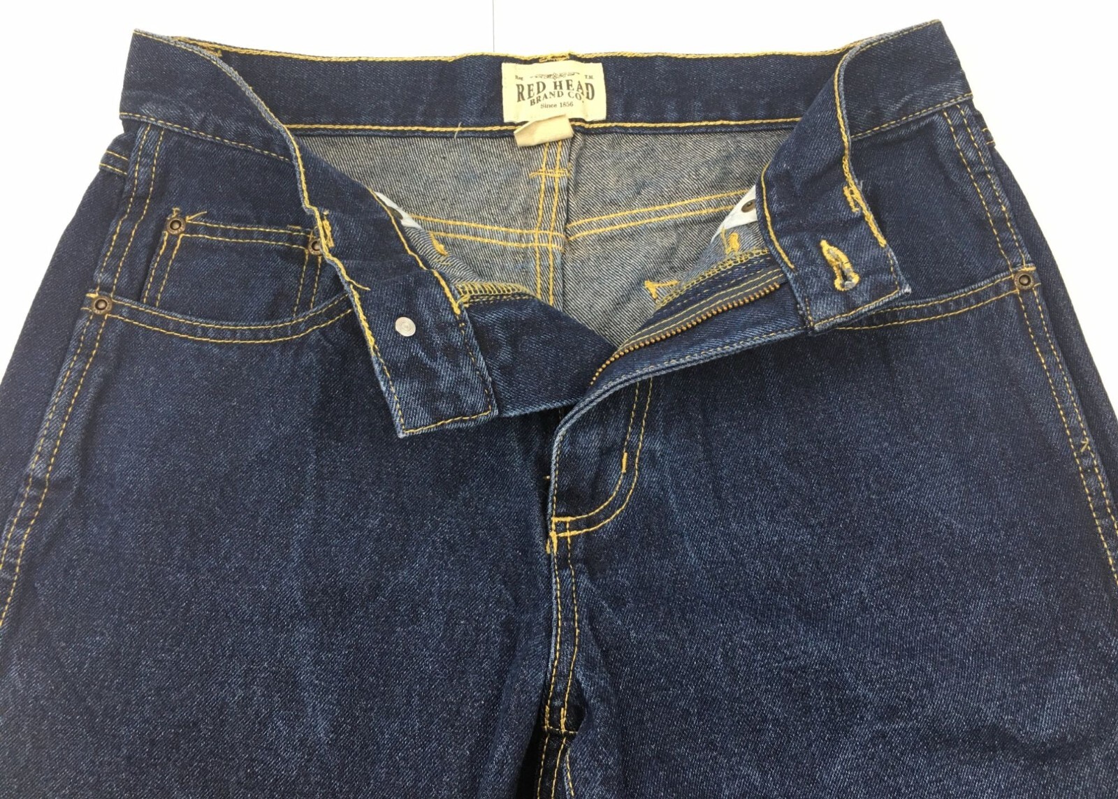 Red Head Jeans Mens Size 30 x 32 Dark Wash Straight Leg Blue Denim 100% Cotton