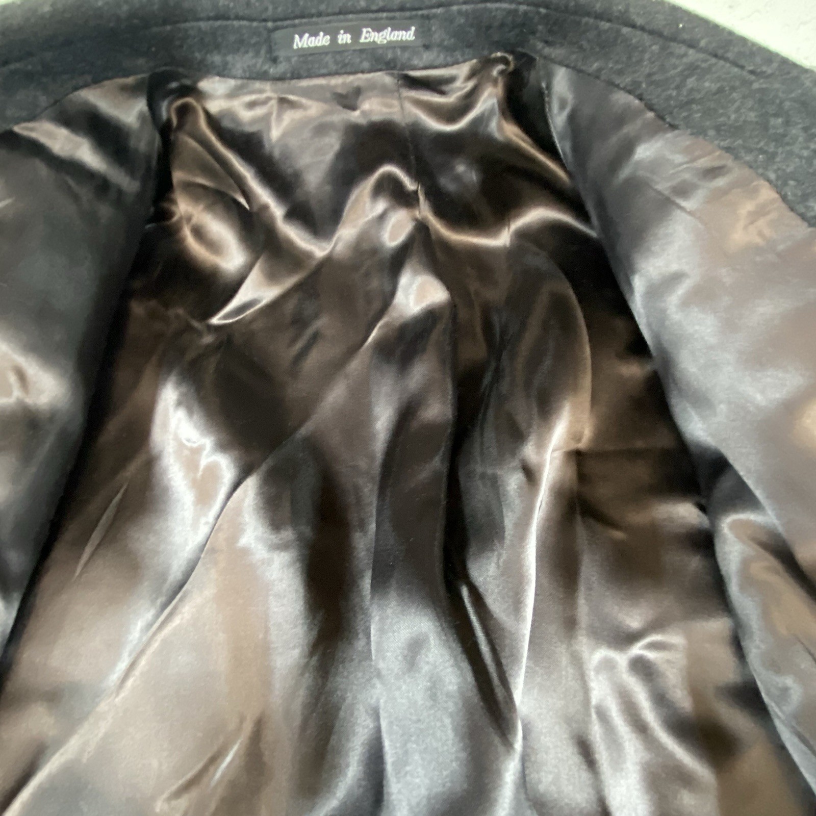 EVAN PICONE Double Breasted Full Length WOOL Blend Men’s Coat w/ SATIN Liner