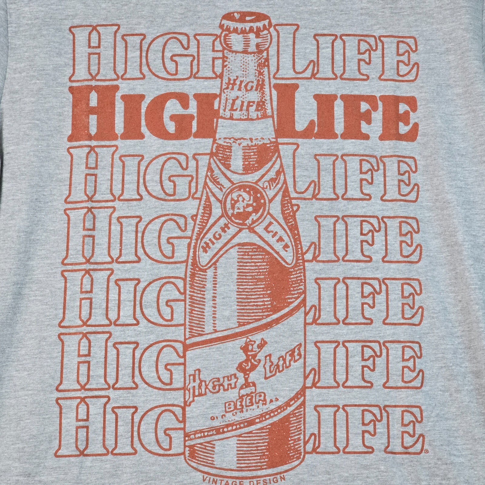 MILLER HIGHLIFE BEER Shirt Mens Medium Gray Casual BREWING Lager Party Bar NWT