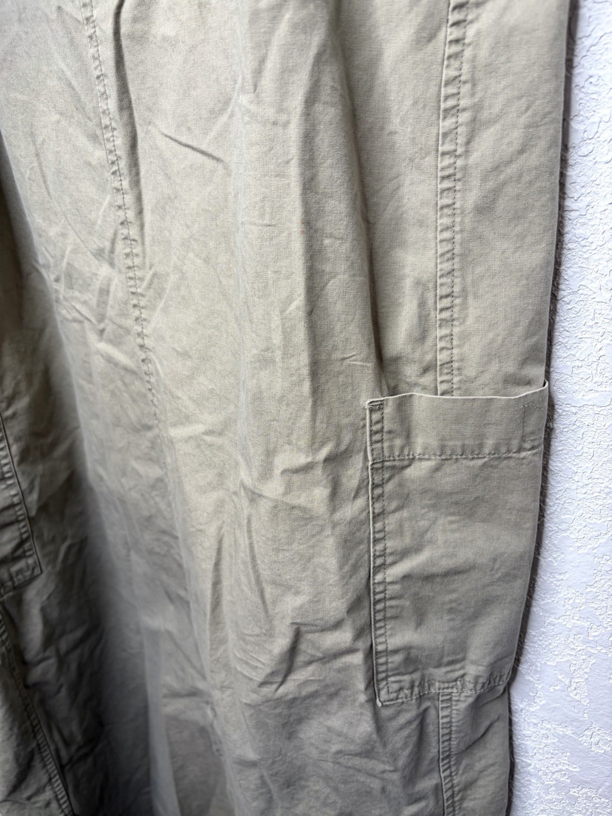 Vintage Faded Glory Khaki Overall Dress Women’s Size M Jumper Long Cottagecore