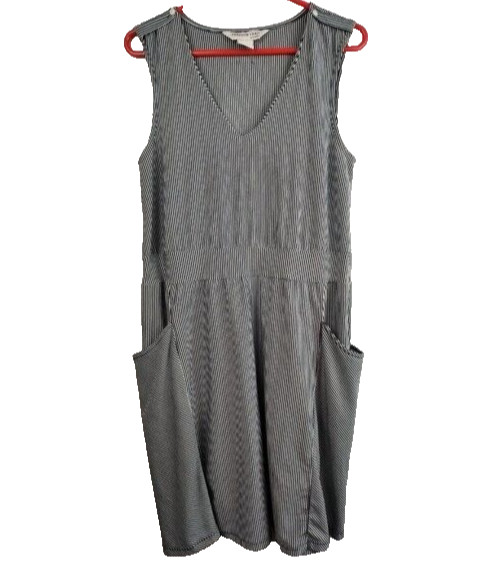 Freedom Trail by Kyodan Womens Active Dress Size Large Black Striped Sleeveless