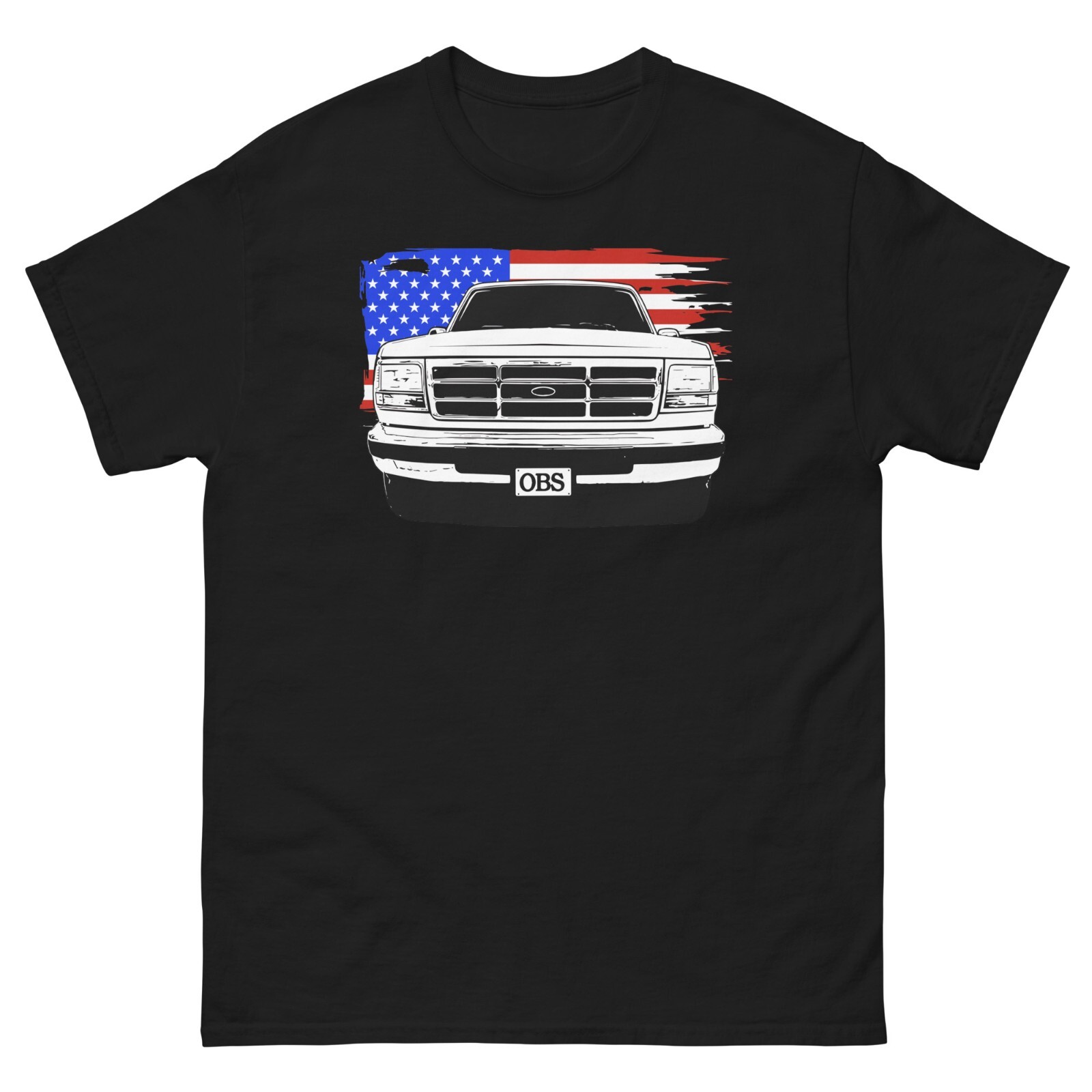 OBS T-Shirt Mnes 90s Ford Truck Shirt With American Flag