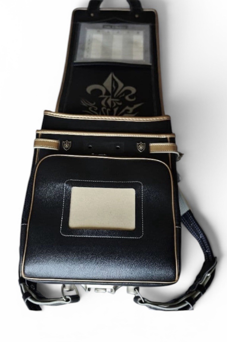 Randoseru Manyu Kaban Leather Black&Gold : School Bag Japan Adult or Kids