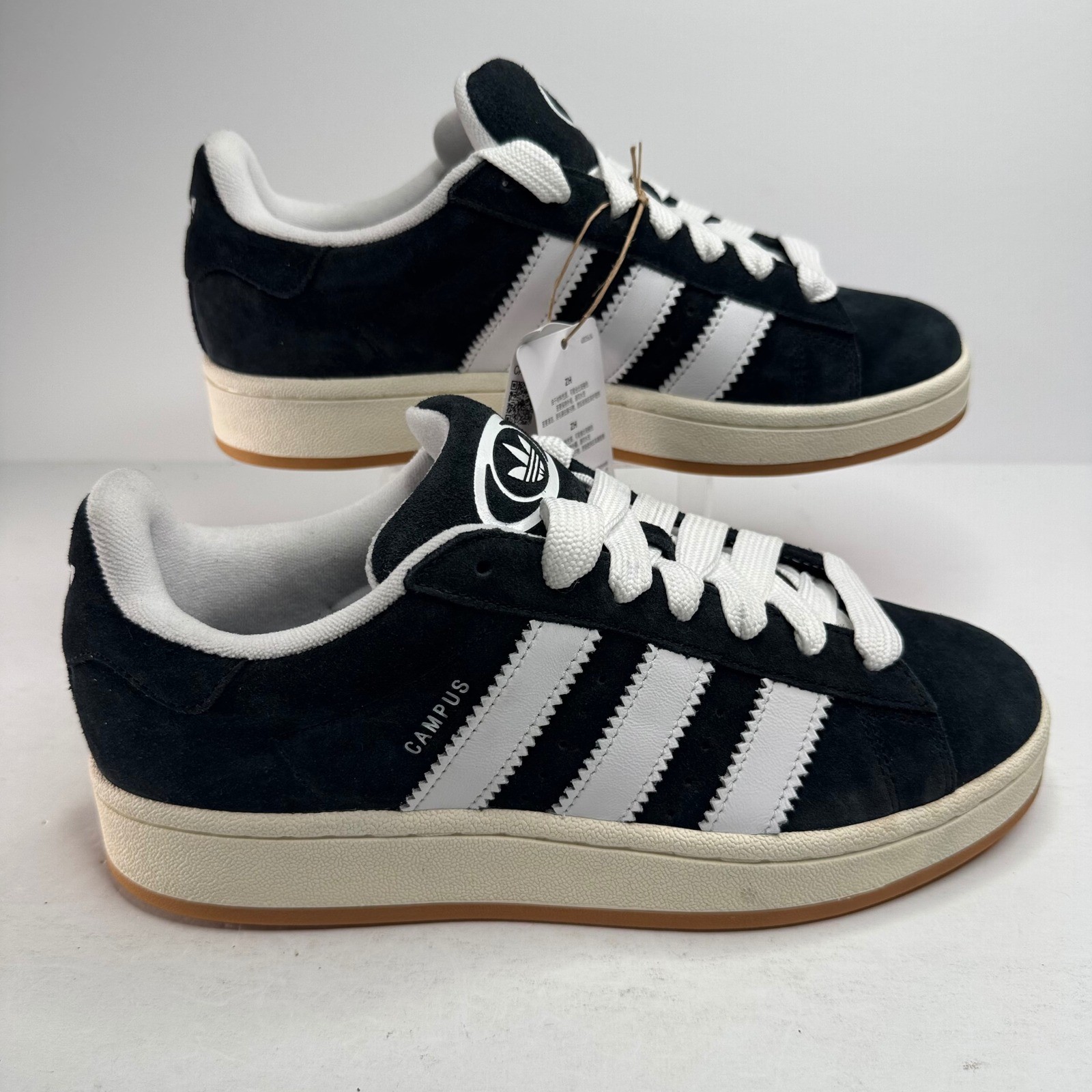 Adidas Campus 00s Mens Core Black White Gum Suede Sneakers HQ8708 Size 8