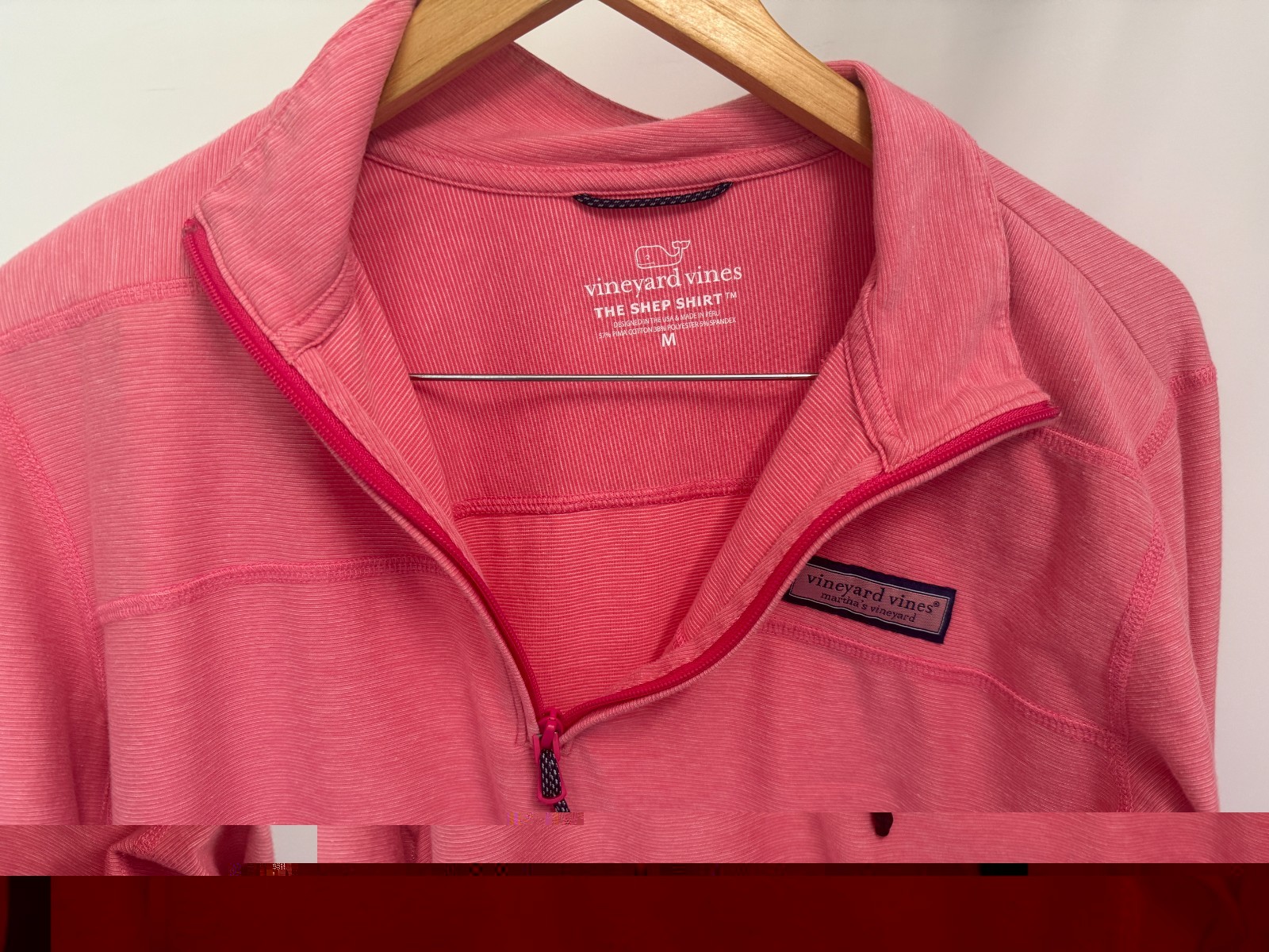 Men’s Vineyard Vines The Shep Shirt Men’s Medium Salmon Quarter Zip