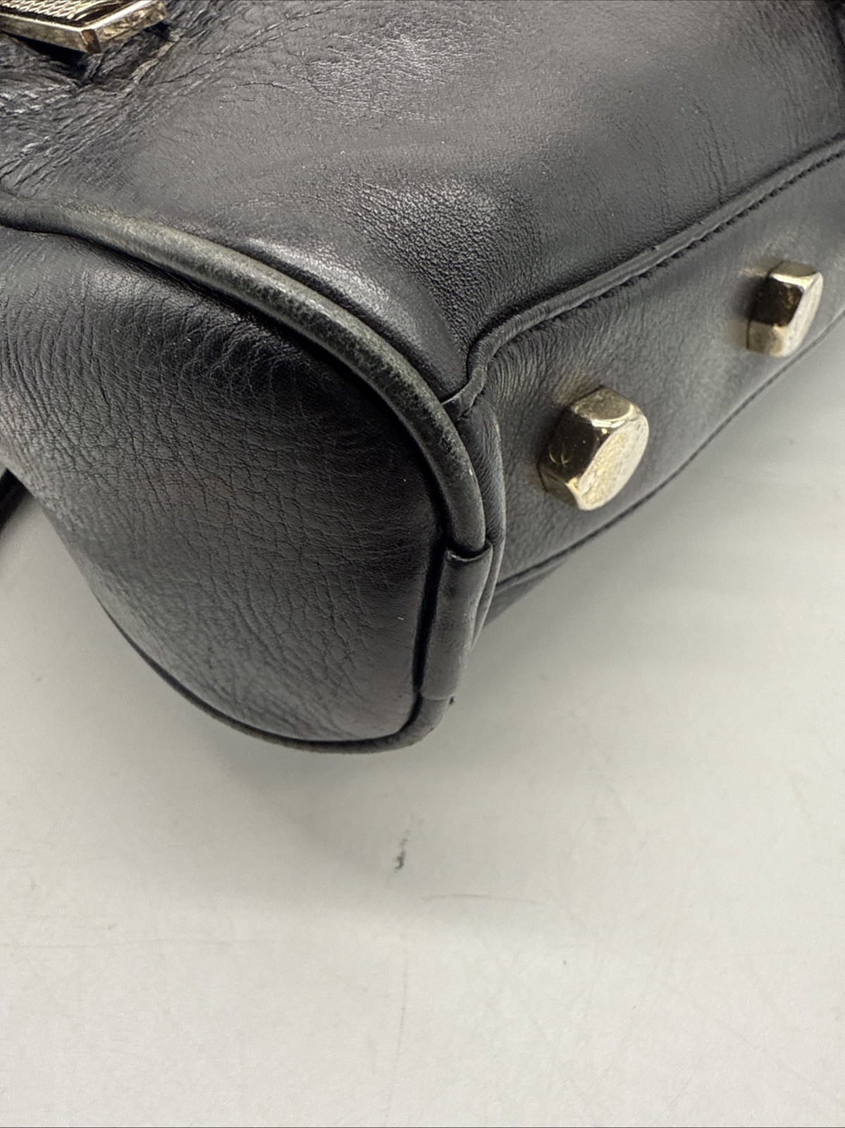 Rebecca Minkoff Mini MAC Black Leather Crossbody Silver Chain Hardware
