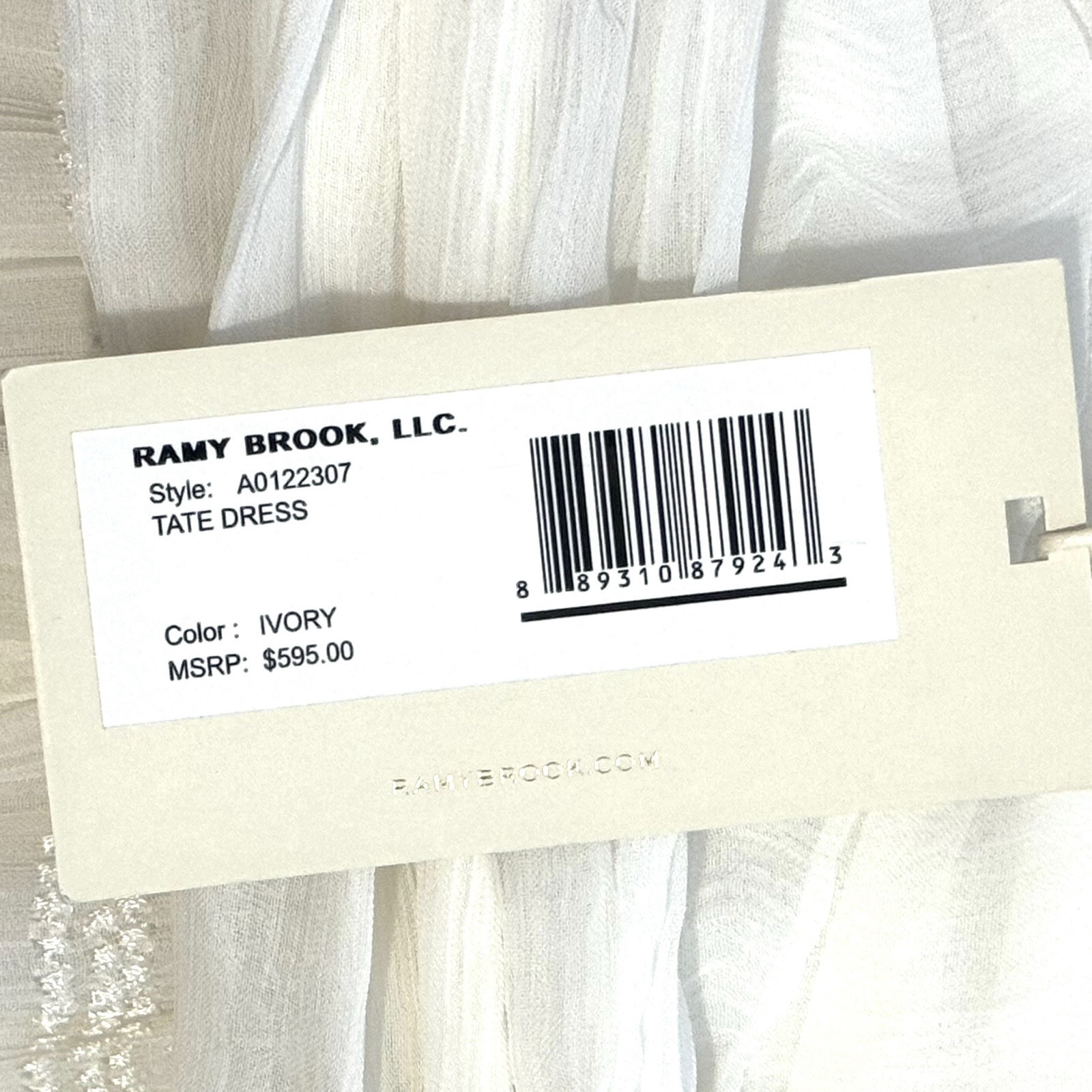RAMY BROOK Tate Sleeveless Embroidered Long Maxi Dress Ivory White (MSRP $595)