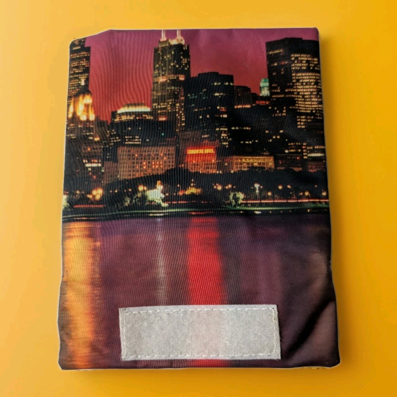 Zipper Pouch Travel Organizer City Skyline Night Scene Purple Ombre Small