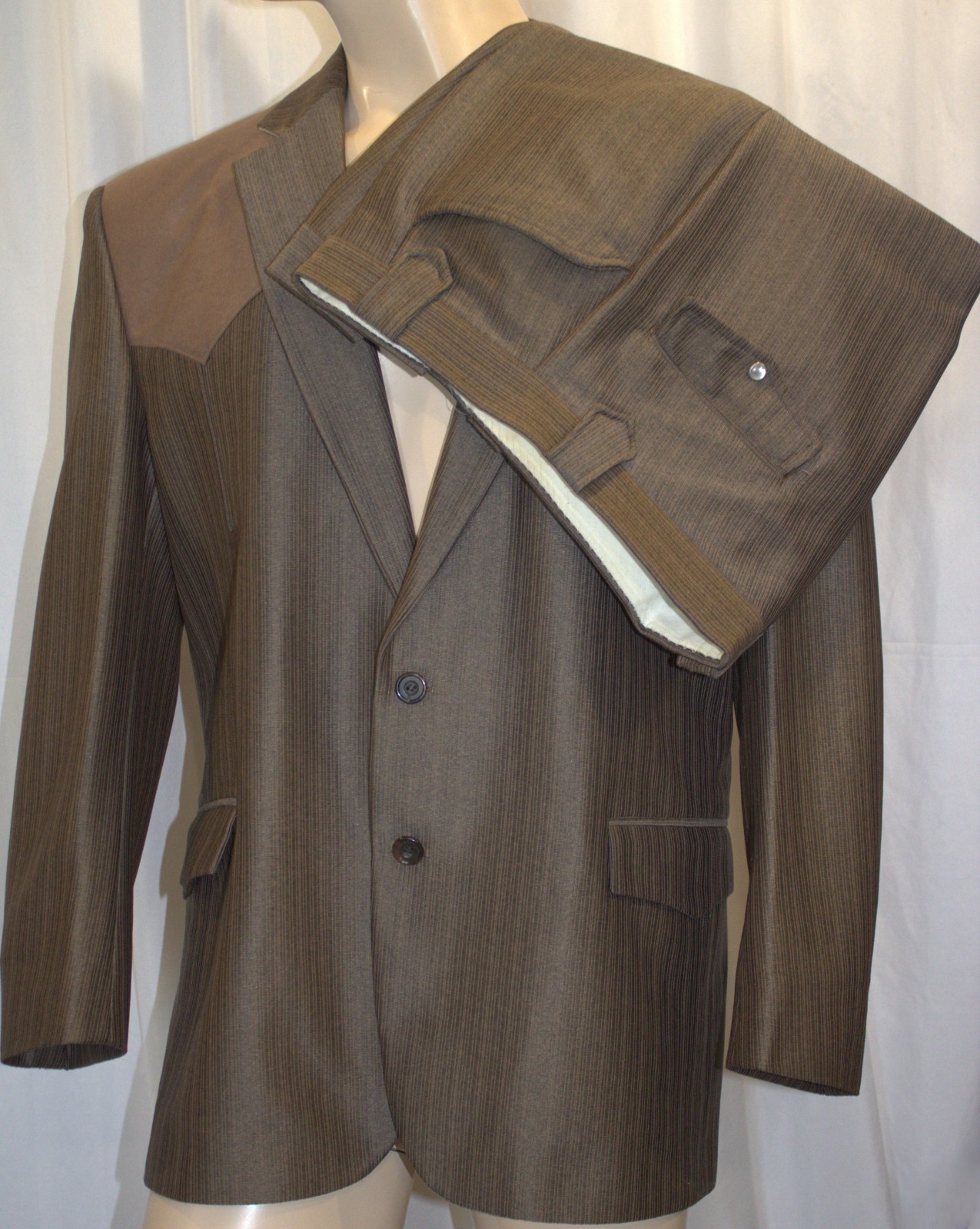 Silverado Western Suit Men’s 44R Pants 36×29 Brown 2‑Piece Cowboy Rockabilly