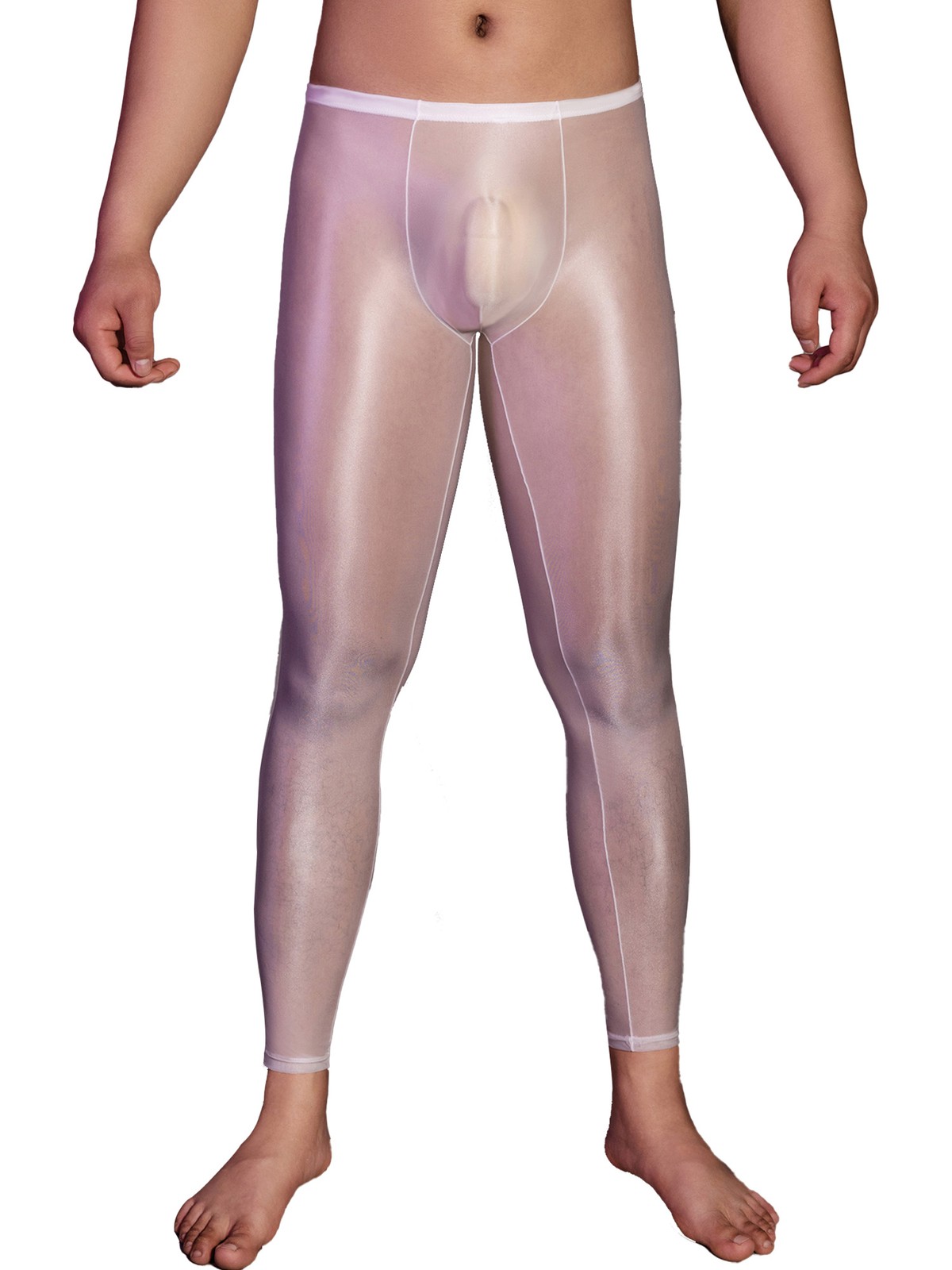 Men Glossy Long Trousers Stretch Tight Gothic Leggings Shiny Latex Leather Pant