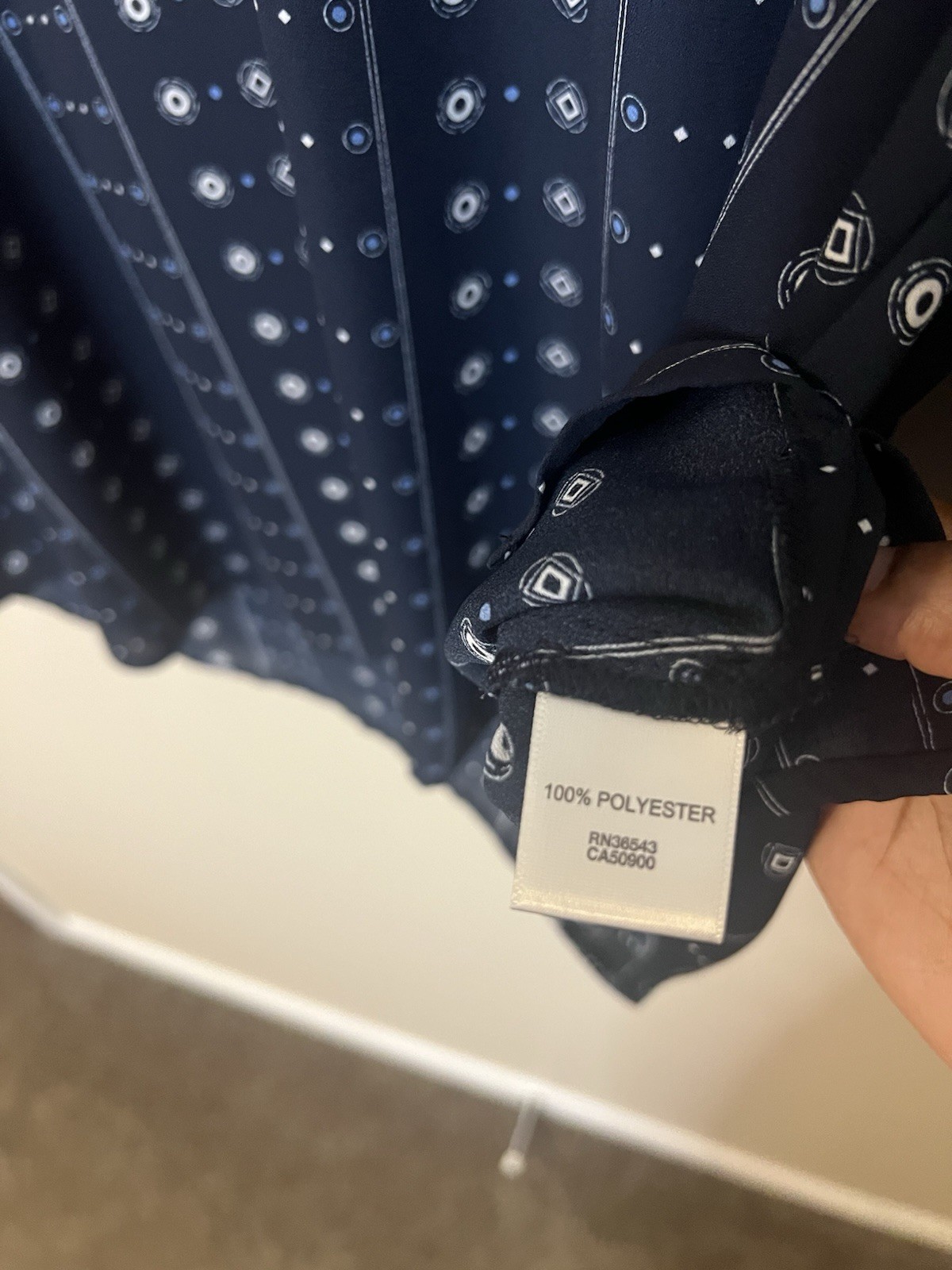 Van Heusen Navy Geometric Lightweight Blouse