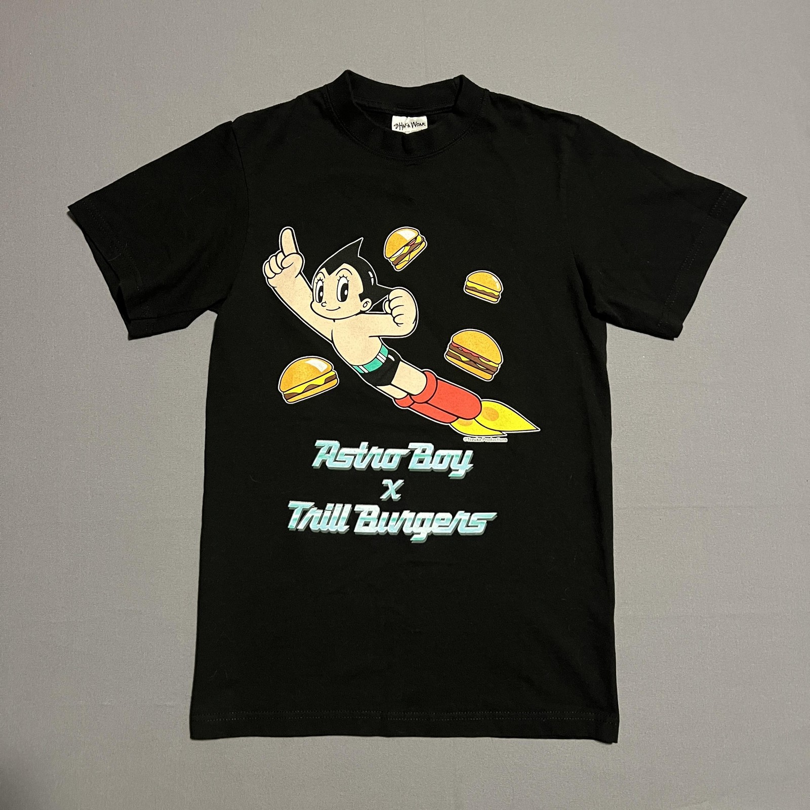Astro Boy Trill Burgers Shirt Mens Small Black Shaka Wear Graphic Tee Anime