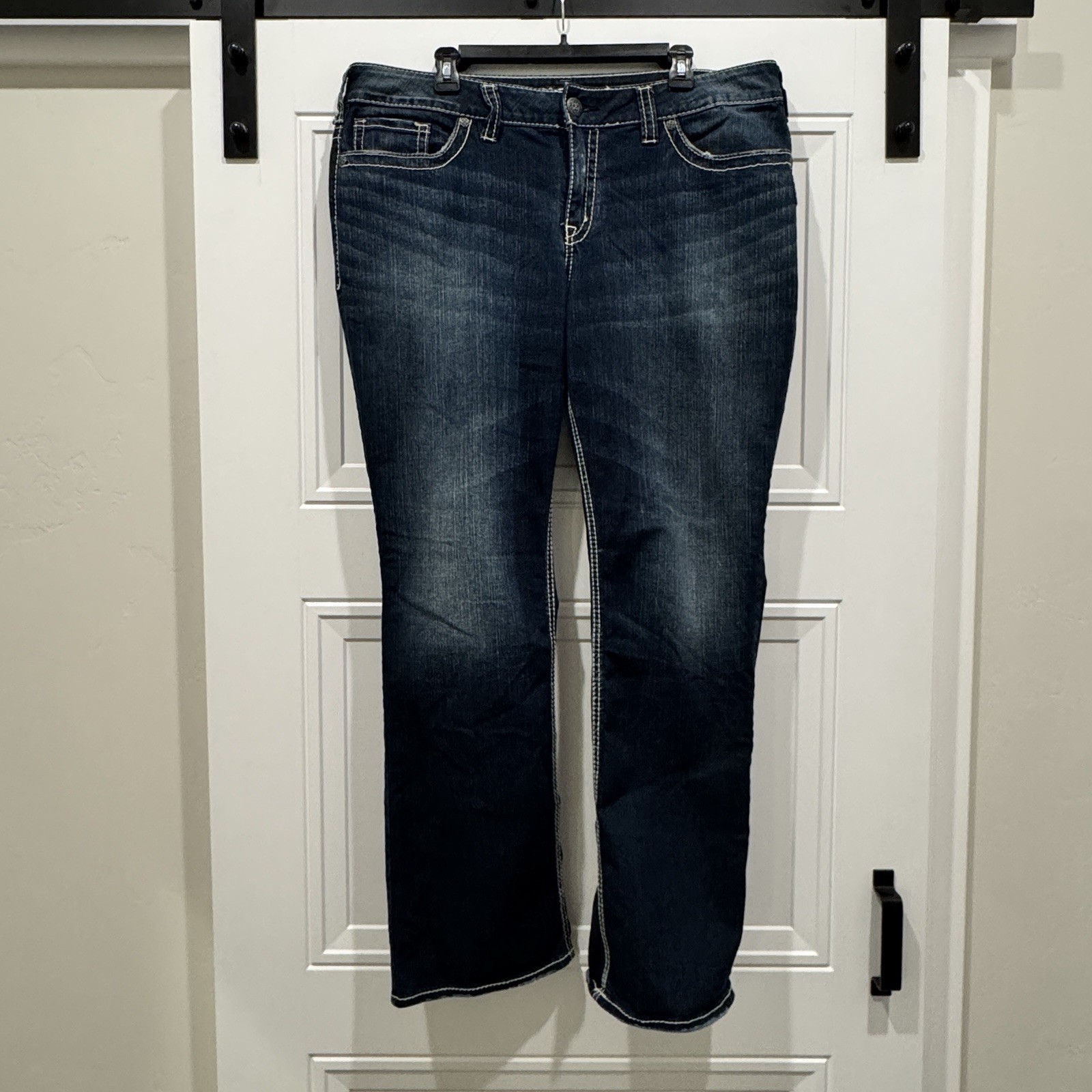 Silver Jeans Co. Suki Mid Rise Slim Bootcut Jeans Blue Dark Wash Plus 20