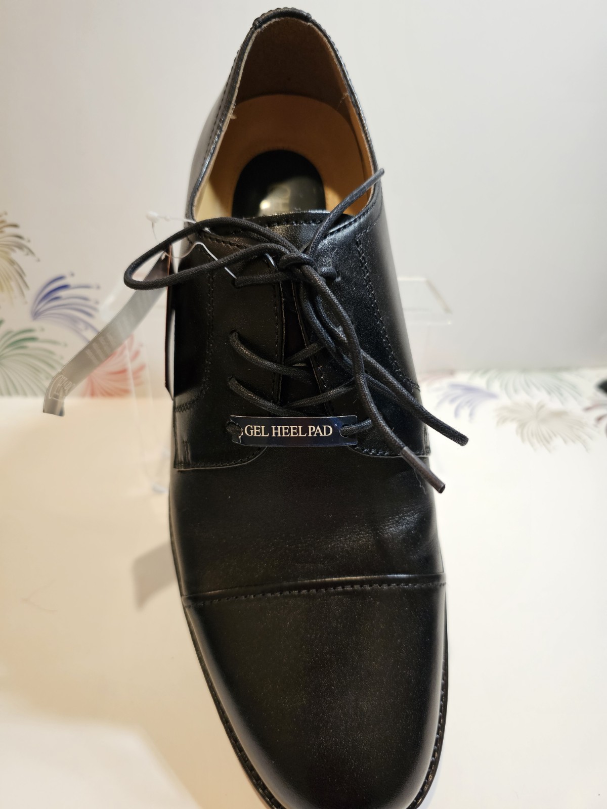 Chaps Mens Shoes, Black, Leather, 11.5, GEL HEEL PAD, New W/Tag