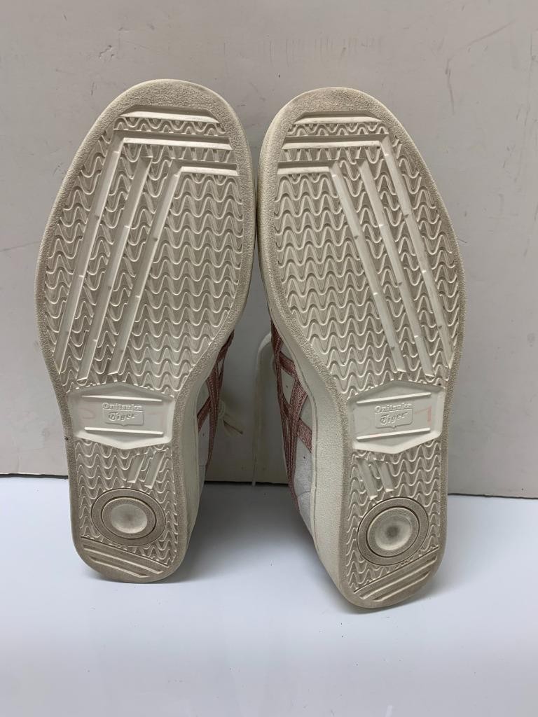 ASICS Onitsuka Tiger GSM Sneakers Leather Suede Beige Pink 1182A014-100 Sz 12