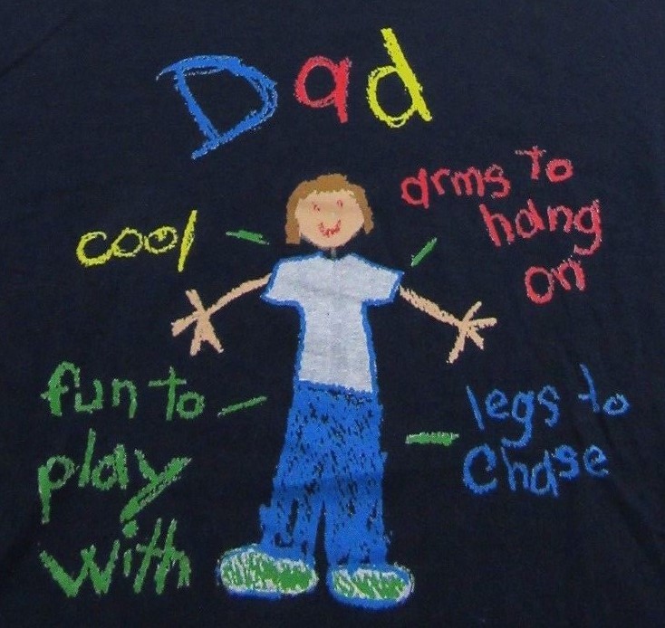 Worlds Best DAD Fathers Day Devoted DAD Souvenir Blue SS T Shirt Size XL