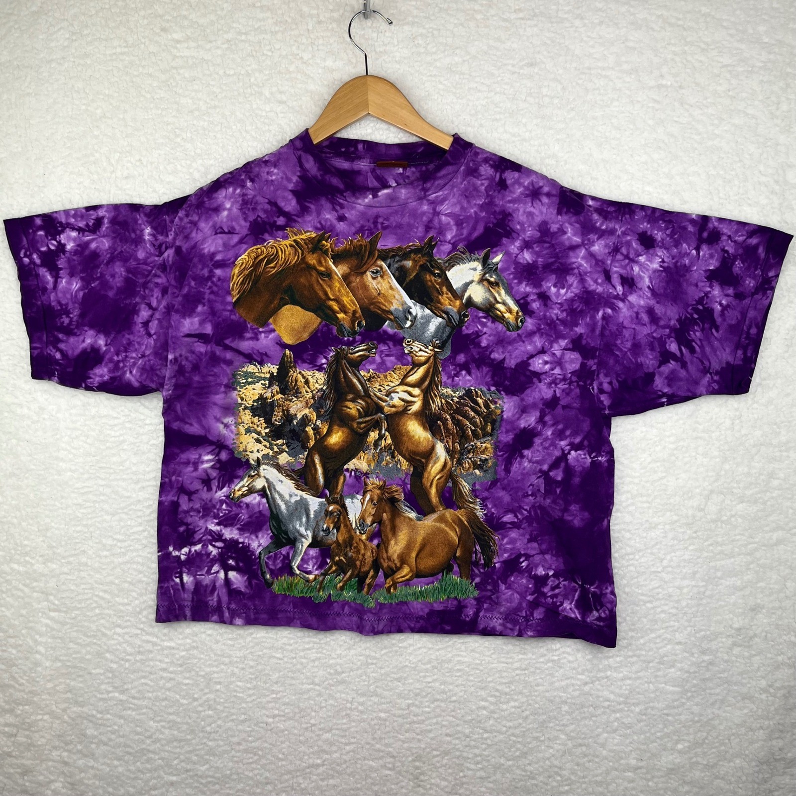 The Mountain Horse Graphic Tie Dye T-Shirt Purple Nature Tee Mens XL