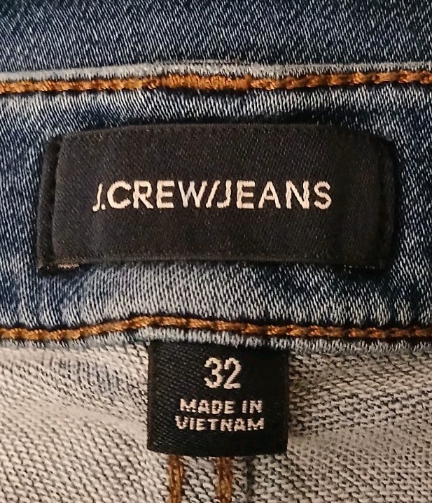J Crew Jeans Size 32 14 Toothpick High Rise Skinny Ankle Blue Denim Stretch