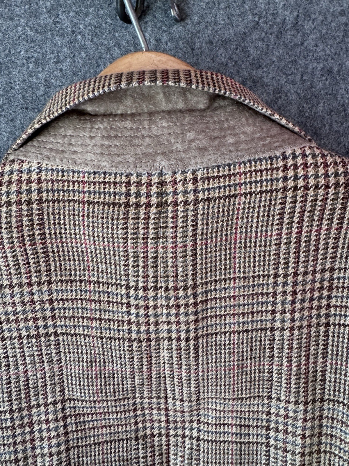 Brooks Brothers Men’s Brown Plaid Tweed Silk Linen Wool Sport Coat 44 Made Italy