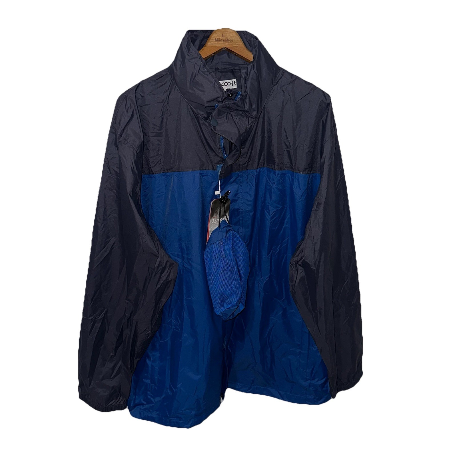 NWT 33000ft Packable Rain Jacket Men’s Size 3XL Waterproof Hooded Sealed Seams