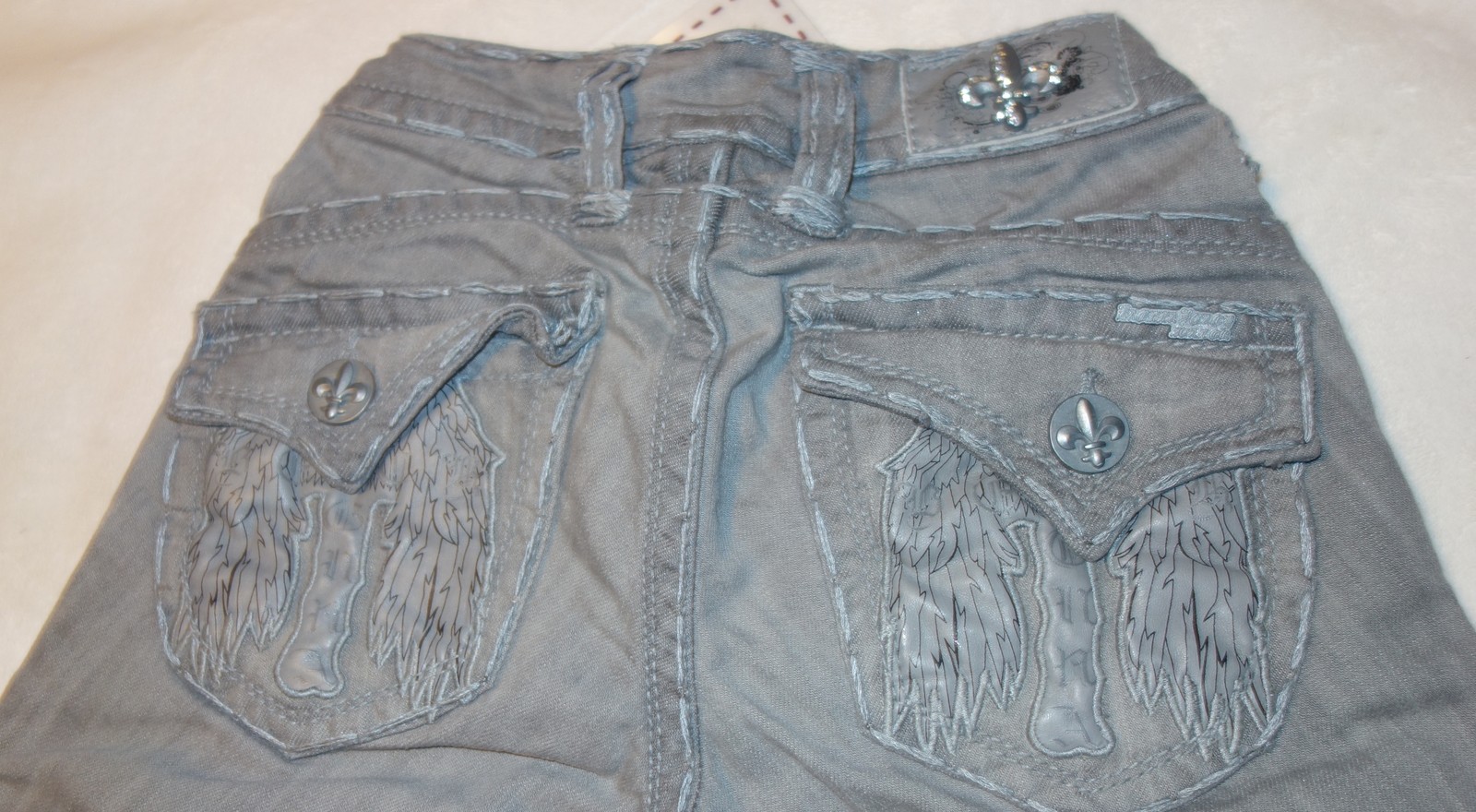 Laguna Beach Jeans Long Beach Straight Leg pants Fleur De Lis sz 25 new