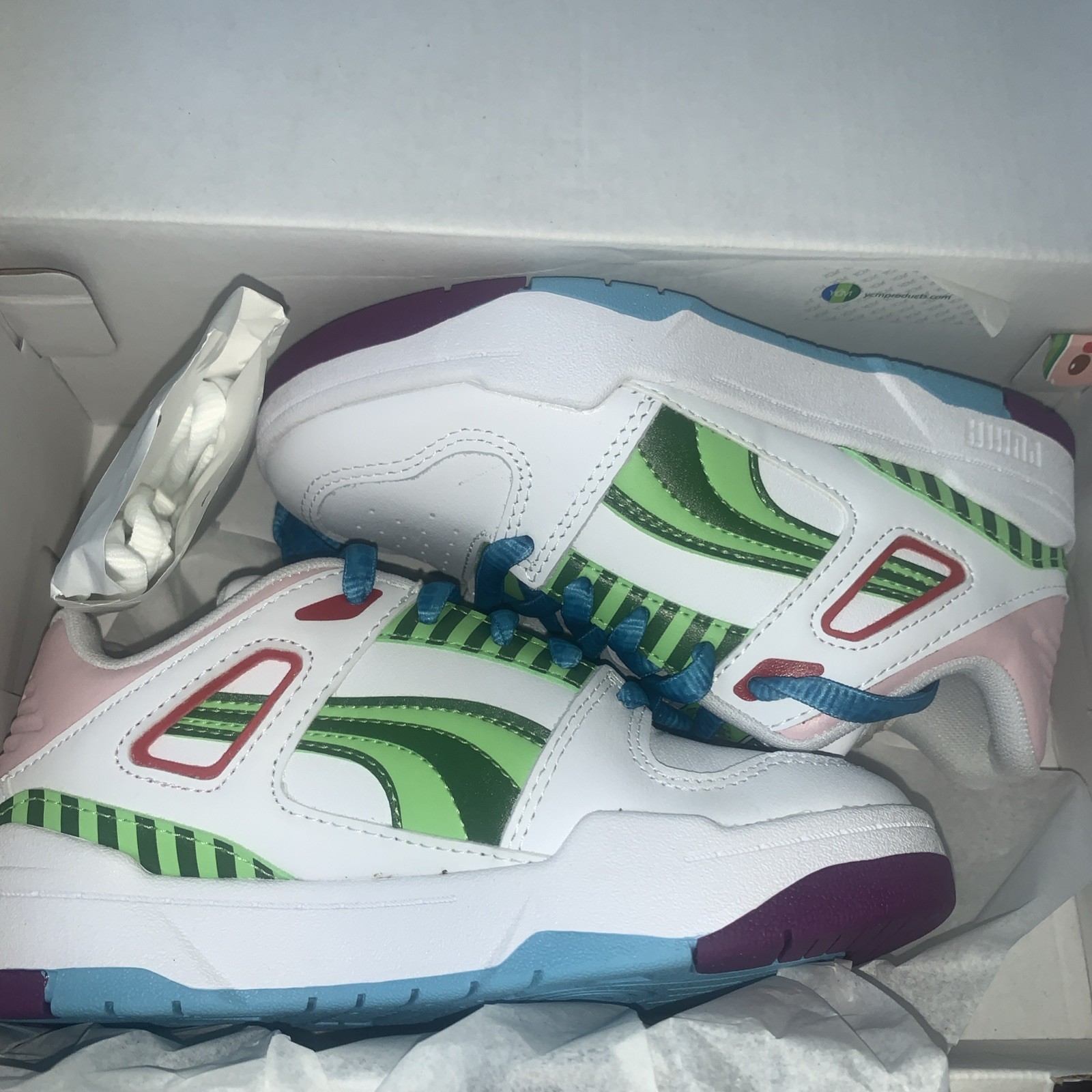 PUMA Melon X Slipstream Ac Slip On Toddler Boys Green, White Sneakers Size 1c