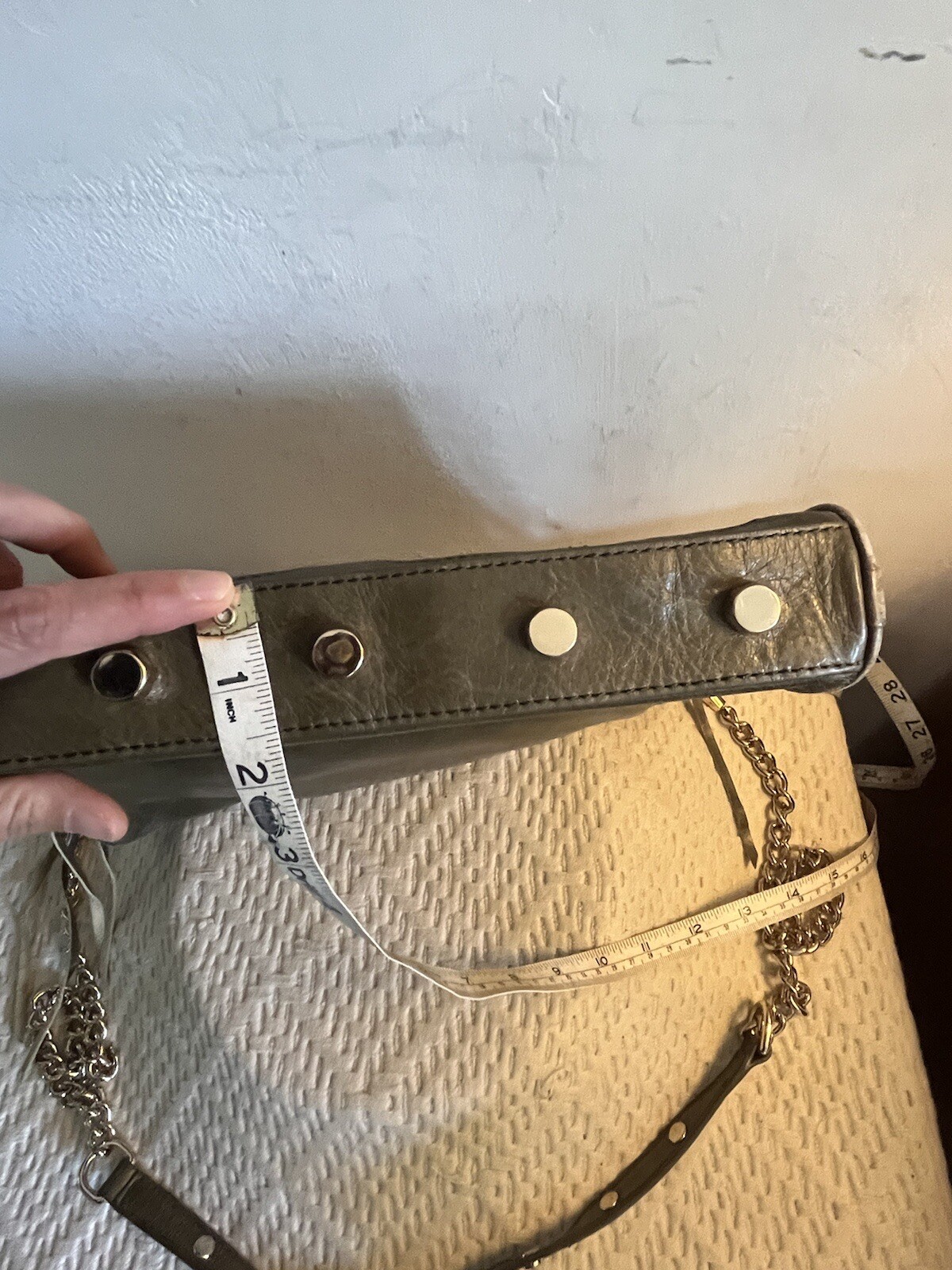 Rebecca Minkoff Tri Zip Mac Crossbody Bag Distressed Leather Kiwi Excellent
