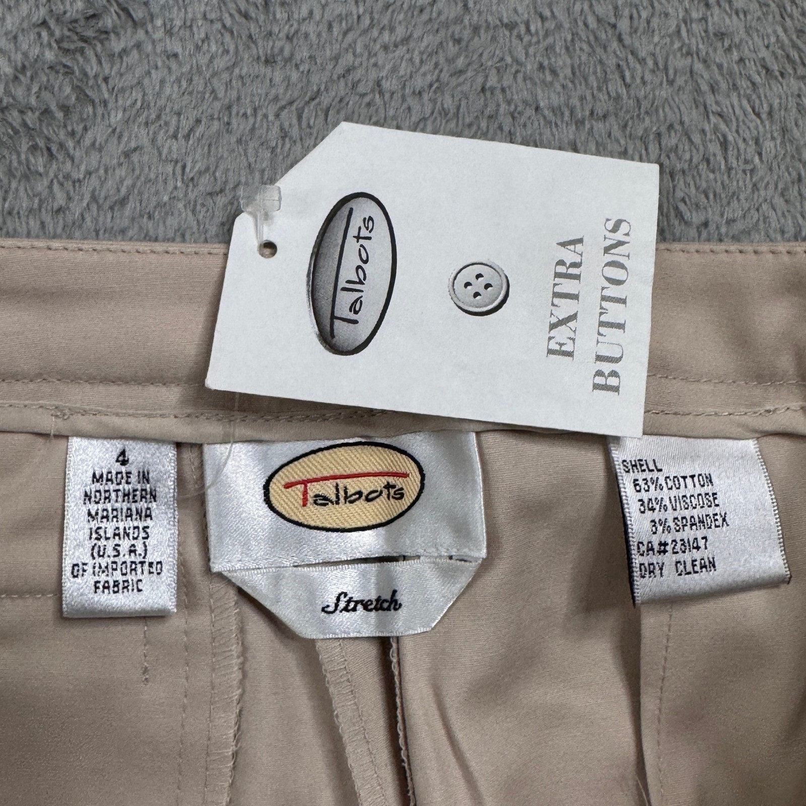 NWT Talbots Women’s Beige Stretch Pants Size 4 (W28in.xL31In.) Dress Career