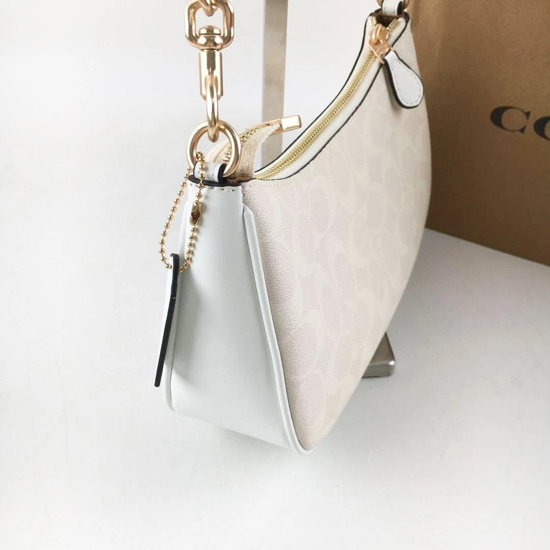 NWT COACH Teri 2Way CA548 Shoulder Bag Signature Coated Canvas White New outlet