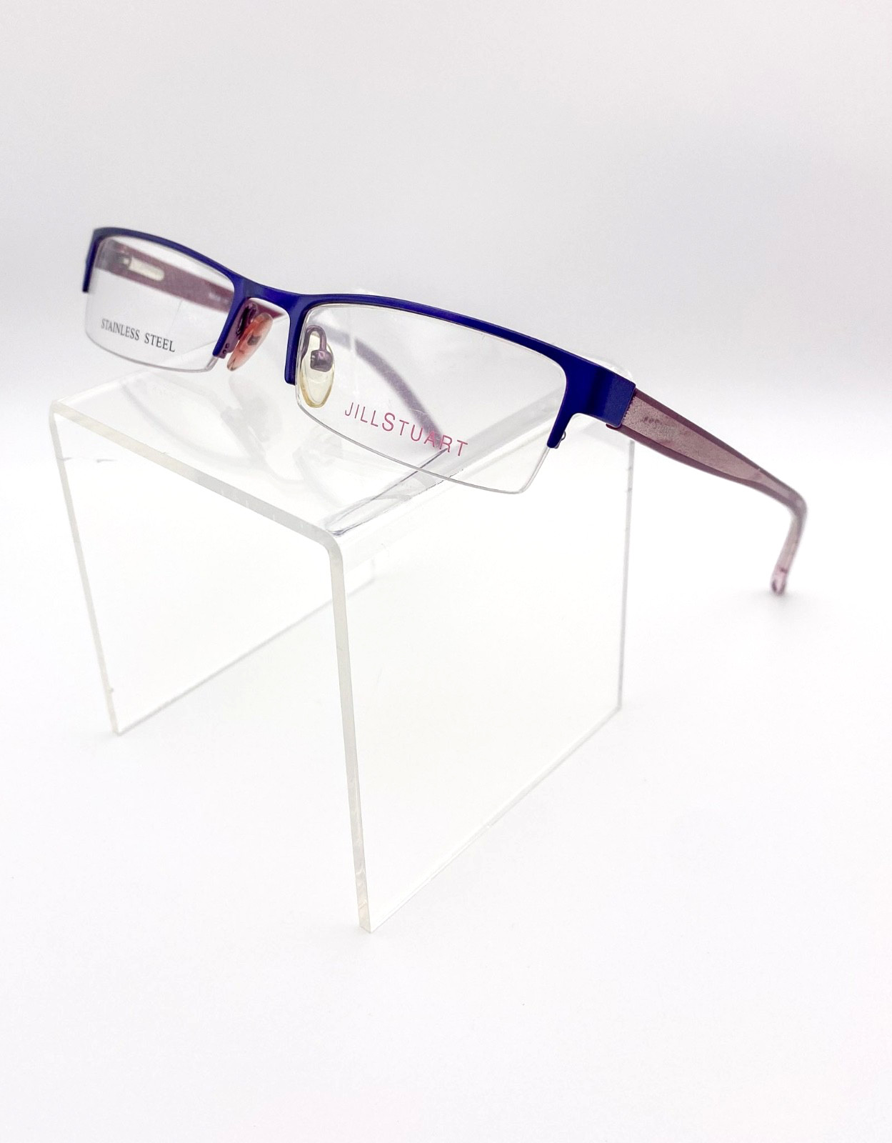 NOS Vintage 2000s Jill Stuart Purple Semi-Rim Stainless Steel Eyeglasses Y2K