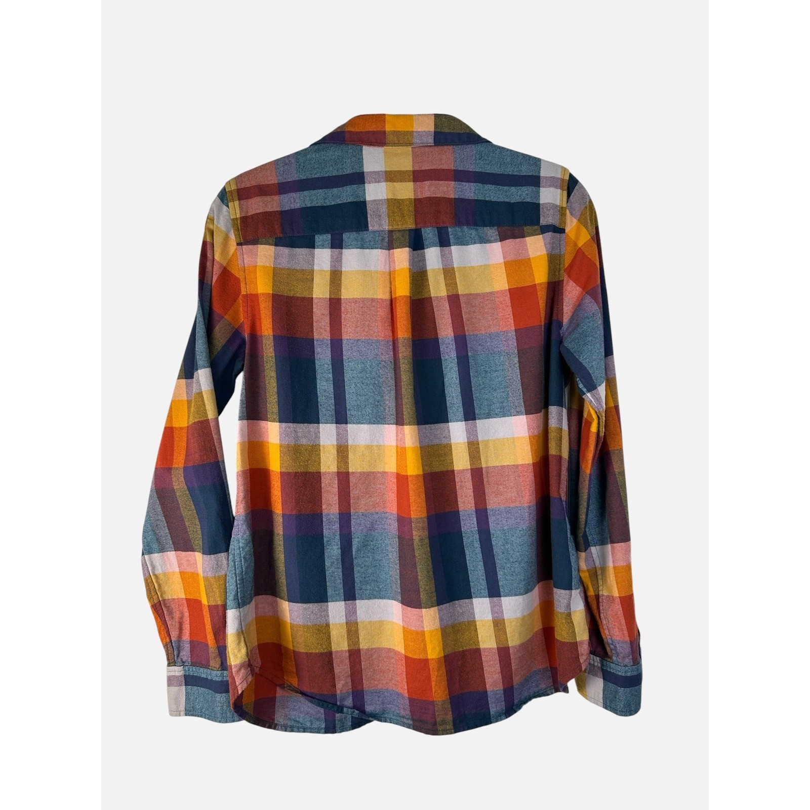 LL Bean Signature Flannel Shirt Womens Plaid Cotton Button Down Fall Colors S