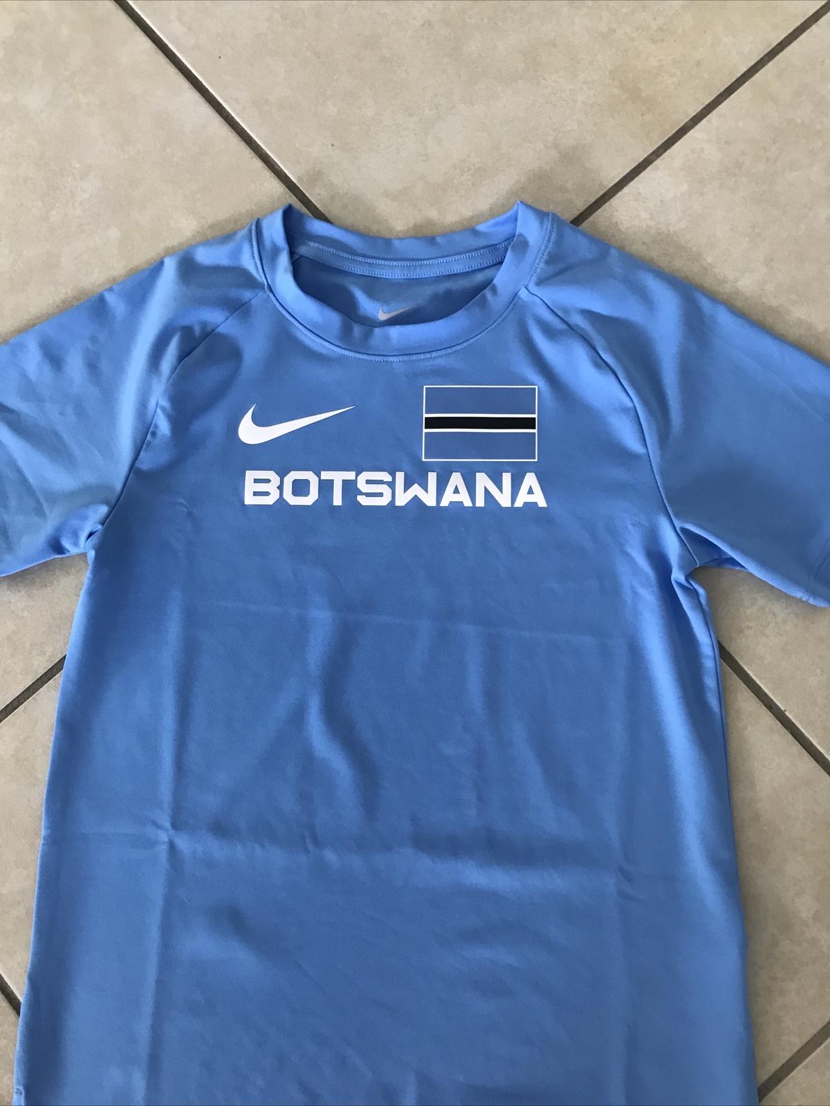 Nike PRO ELITE Team Botswana Track Running T Shirt Women XS Blue Warm-Up