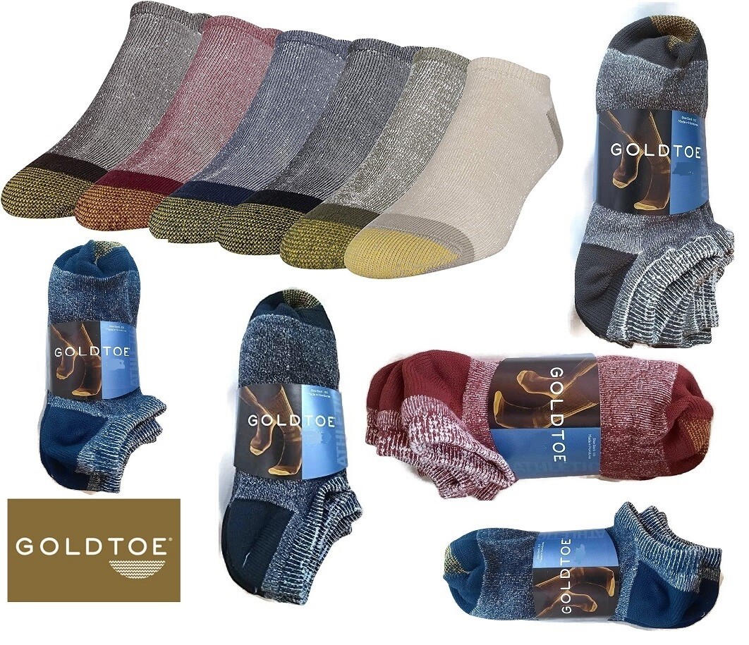 GoldToe Men’s 656f Socks No Show 6-Pk Breathable Soft Cotton Blend – All Colors