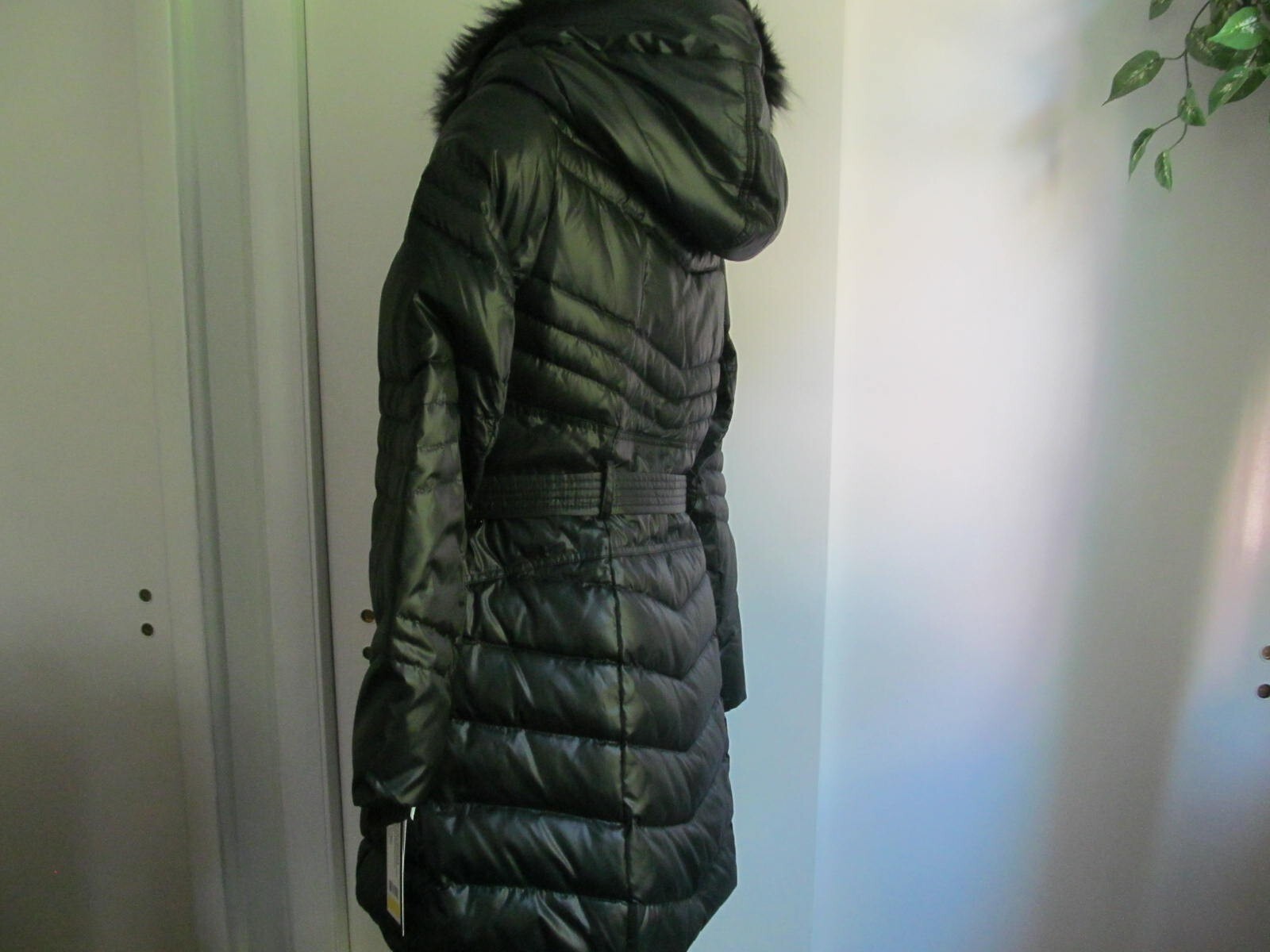 New Fleet Street Down Hooded Dark Green Jacket Size M $200