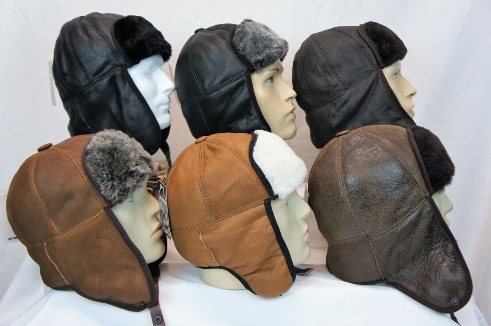 6 colors REAL SHEEPSKIN SHEARLING LEATHER HAT Trapper Ushanka Hunting warm M-3XL