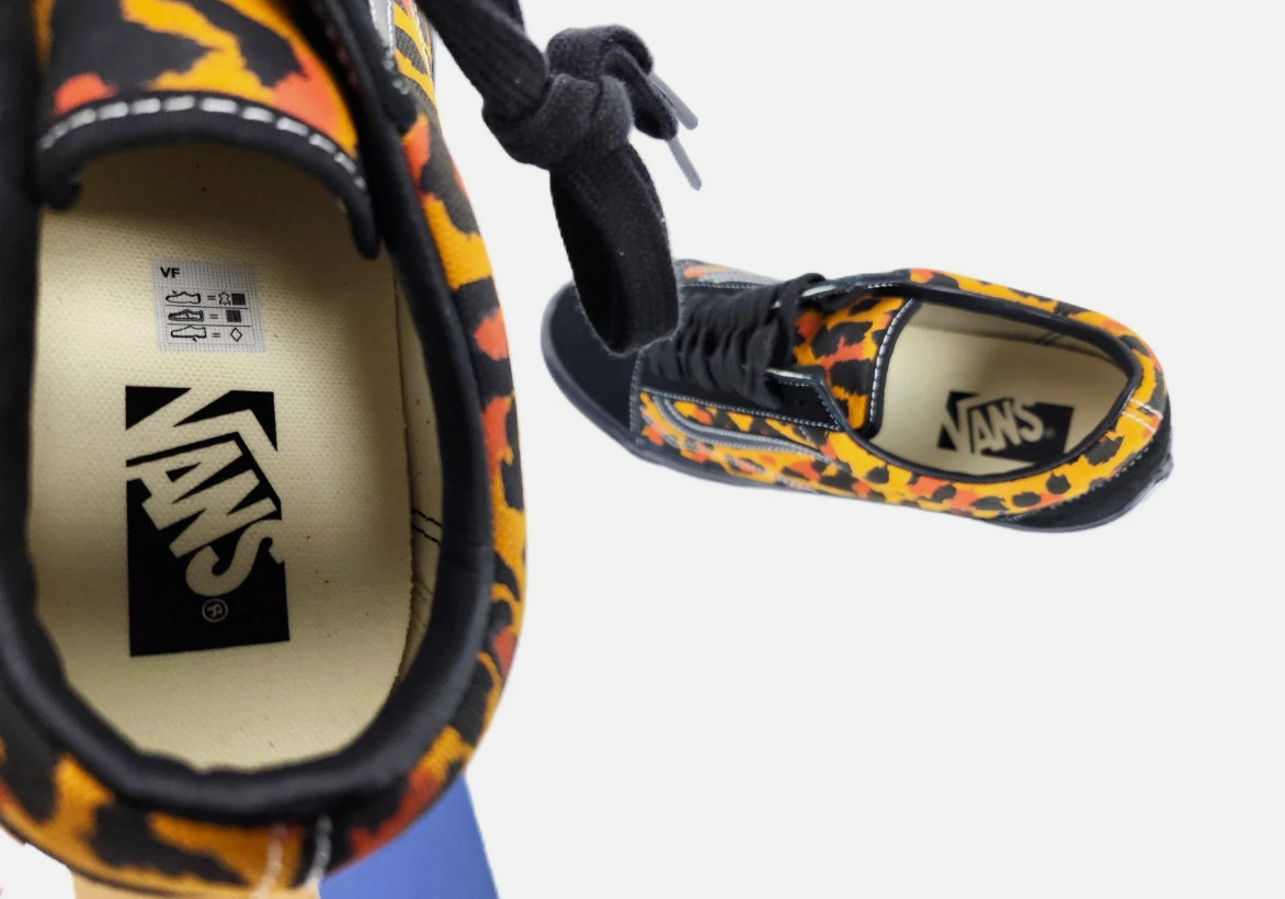 Vans Lx Old Skool Leopard Black Orange Sneakers Mens or Womens Skate Casual Shoe