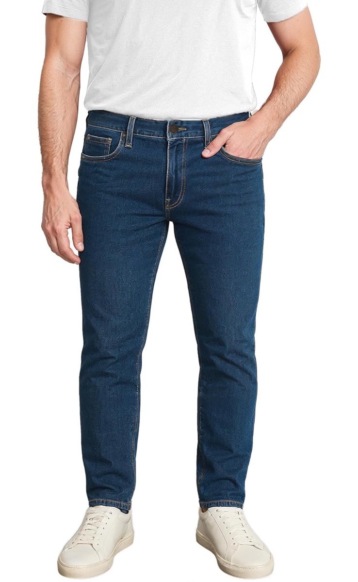 Decrum Men’s Denim Jeans Tapered Casual Pants Blue Size W42 L30