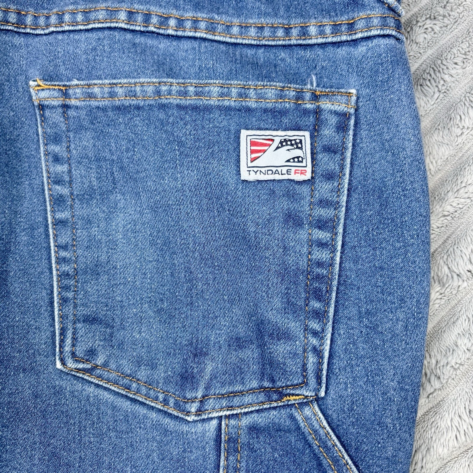 Tyndale FR Jeans Men 42×28 Blue Flame Resistant Cotton Arc F290T Denim blue