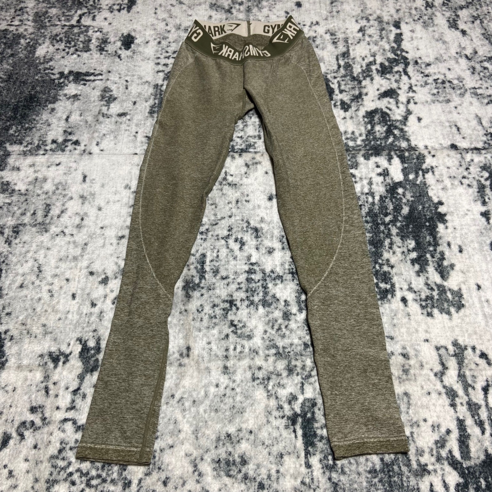 Gymshark Flex High Waisted Seamless Leggings Olive Green Marl Small ZZ35