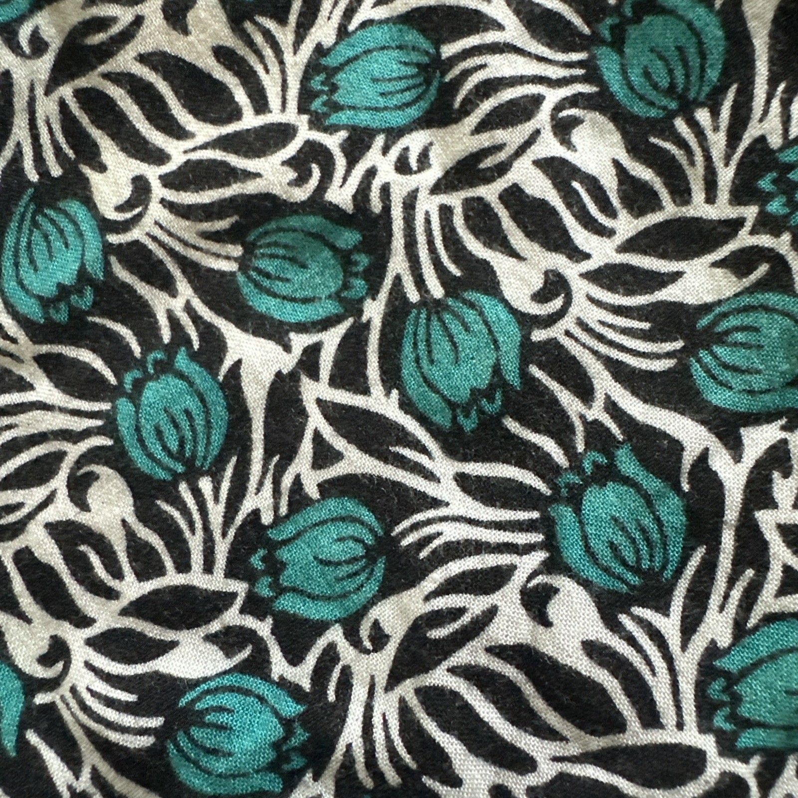 Capri Pants Womens M Teal Blue Tulips Soft Cooling Lounge Casual Travel