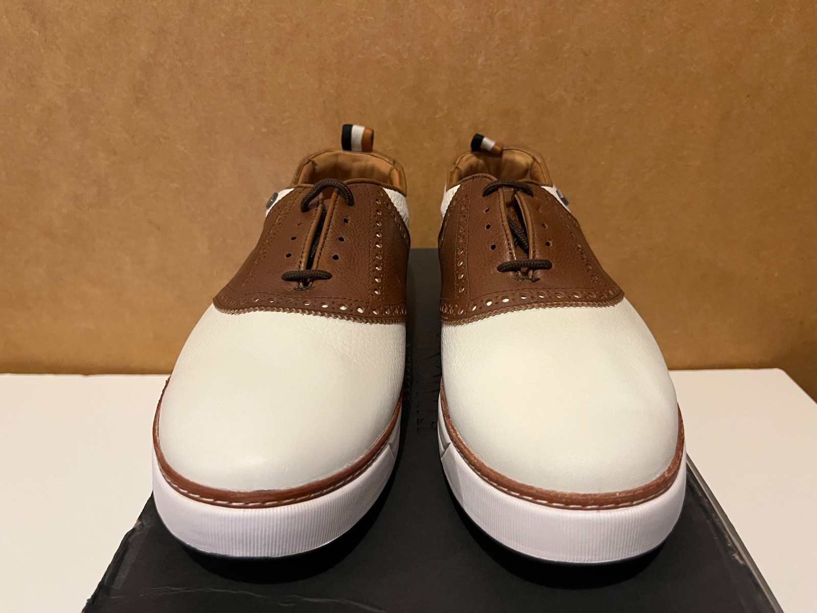Allen Edmonds Straits Derby Saddle WATERPROOF Leather Golf Shoes sz 10 7349 USA