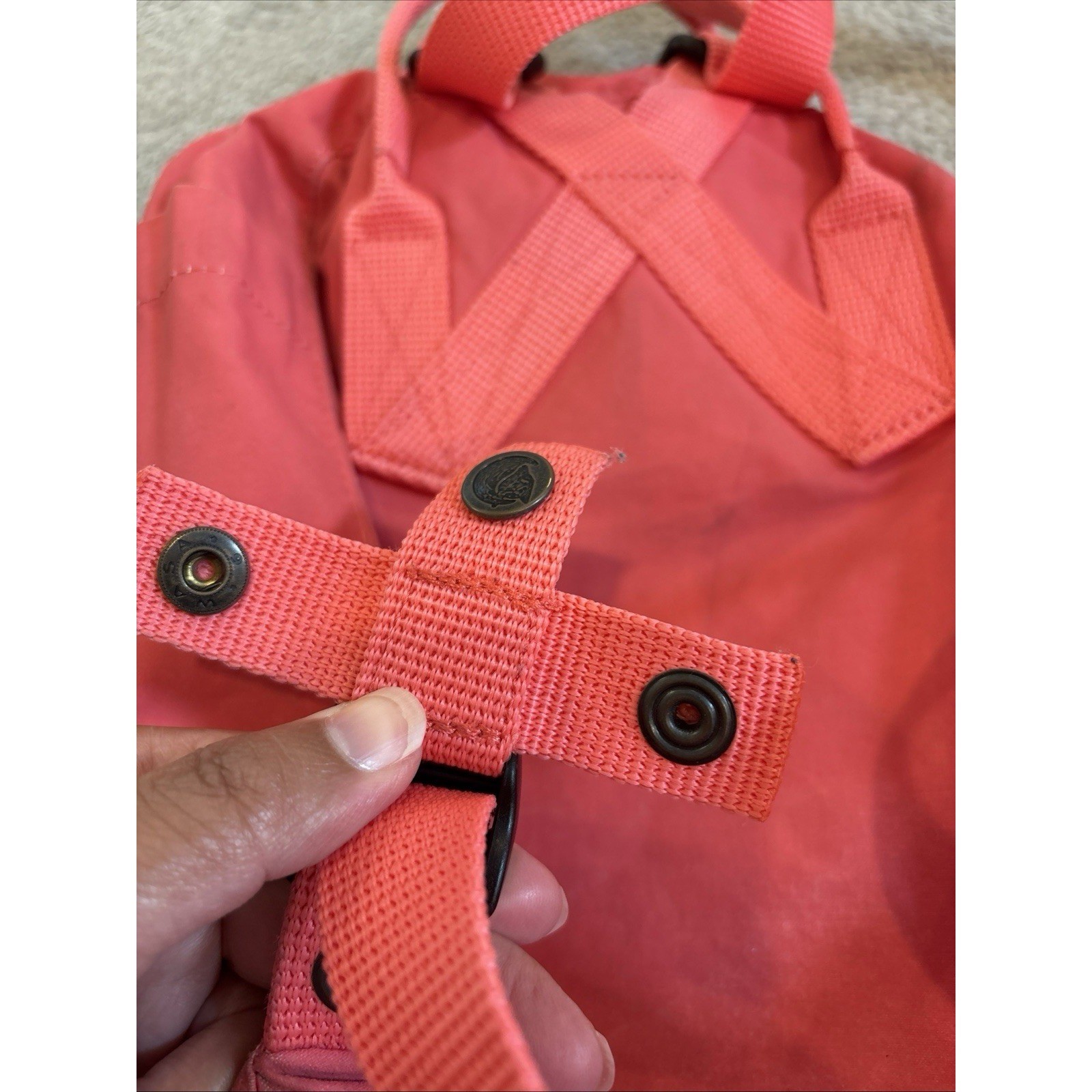 Peach Pink Mini Backpack Classic Lightweight Everyday Bag READ