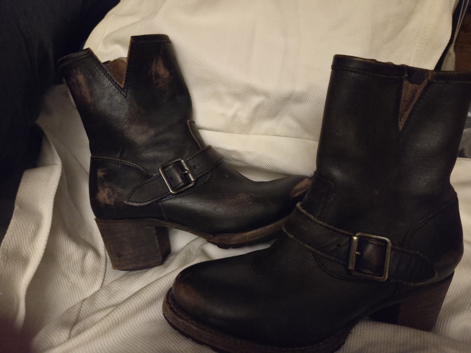 Freebird Steven Boots Carlito Women Distressed Dark Brown Leather Size 7 Nice!