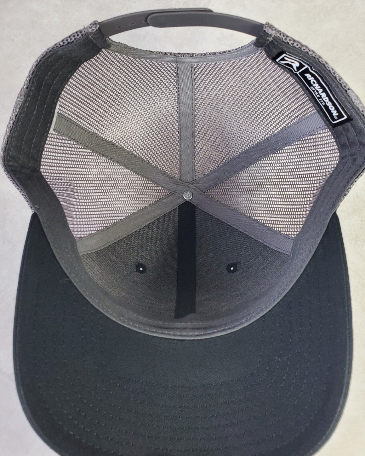 Mopar Embroidered Patch on Richardson 112 Trucker Hat Snapback Black/Charcoal