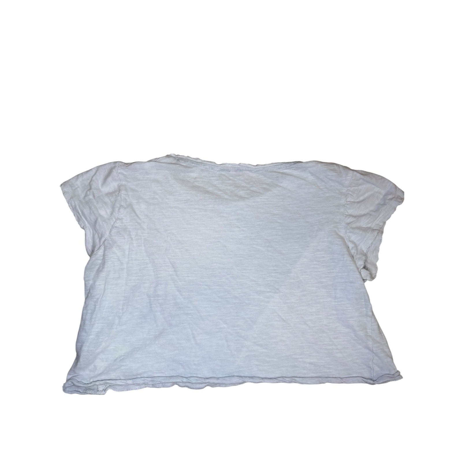 LoveShackFancy White T-Shirt Womens Crop Slub Knit Cotton Excellent XS